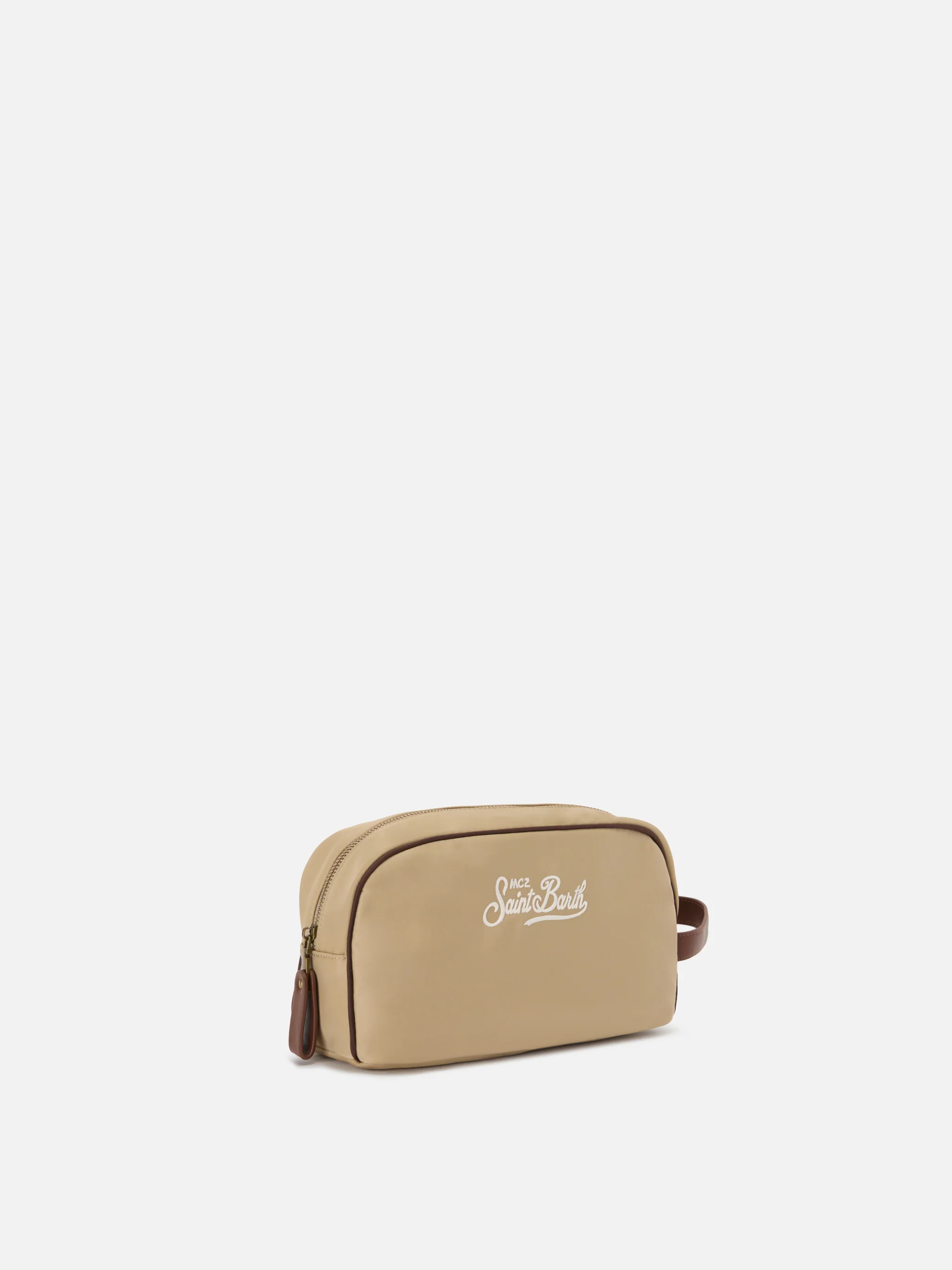 Beauty Bag Westwood in nylon beige tinta unita - Image 2