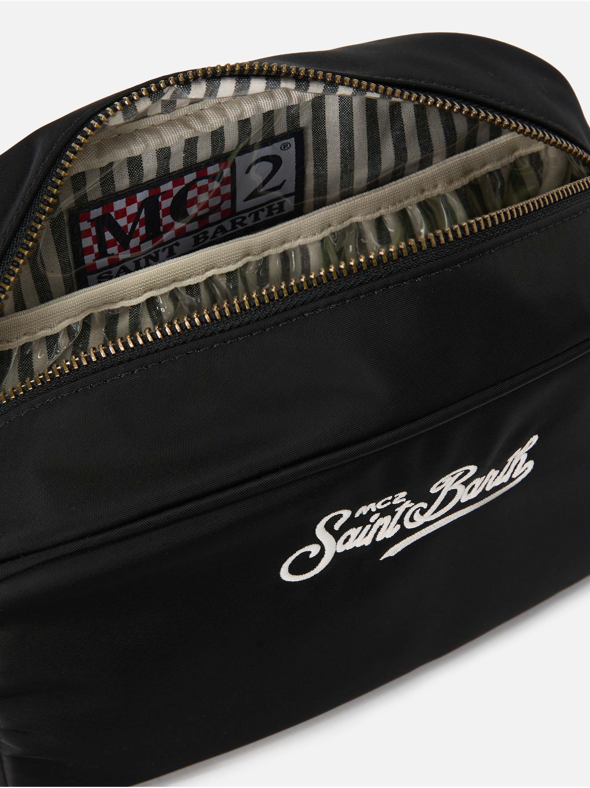 Beauty Bag Westwood in nylon nero tinta unita - Image 4