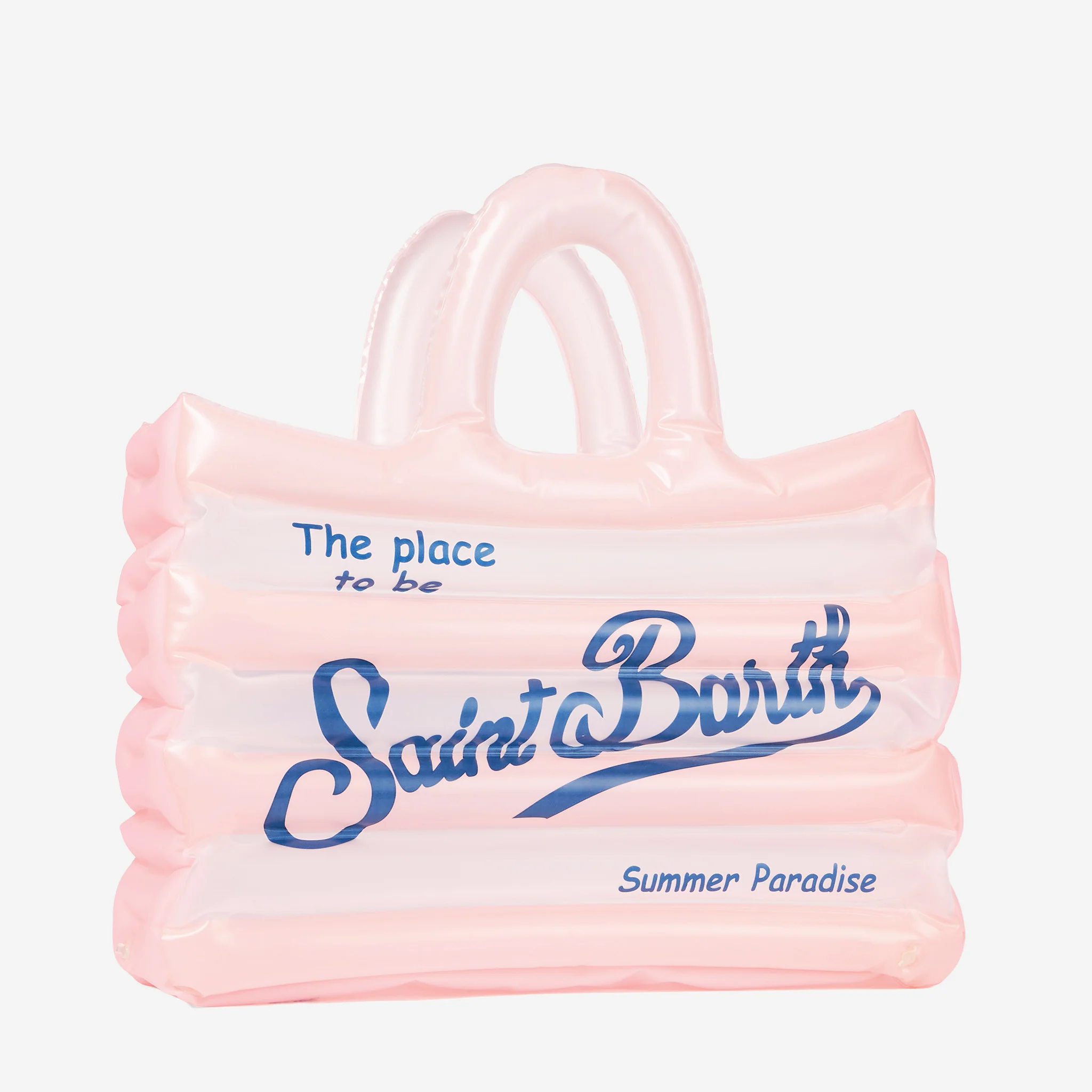 Borsa a spalla gonfiabile Vanity bianca e rosa - Image 3