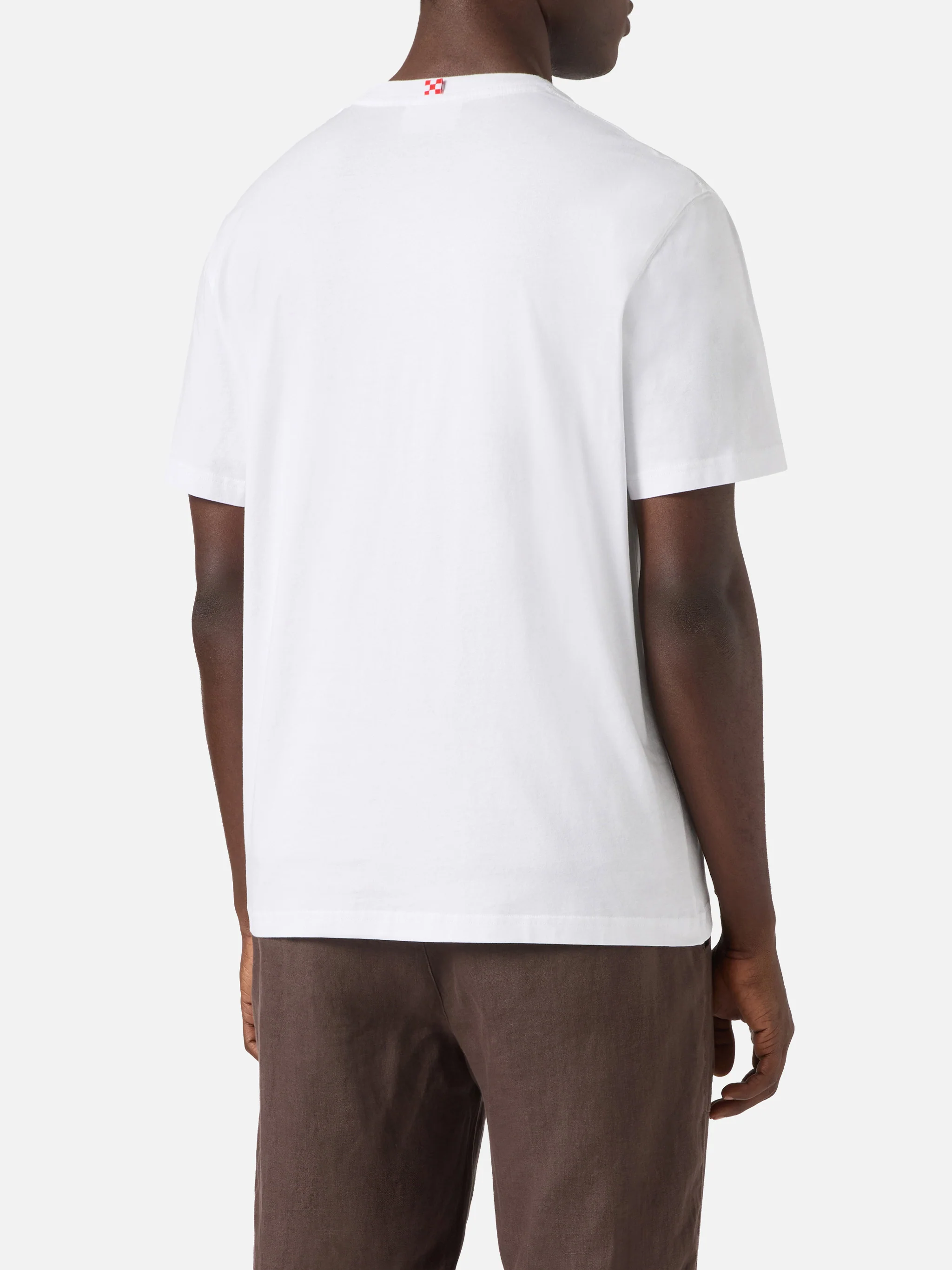 T-shirt Austin bianca con orologio e ricamo Call Me James - Image 4