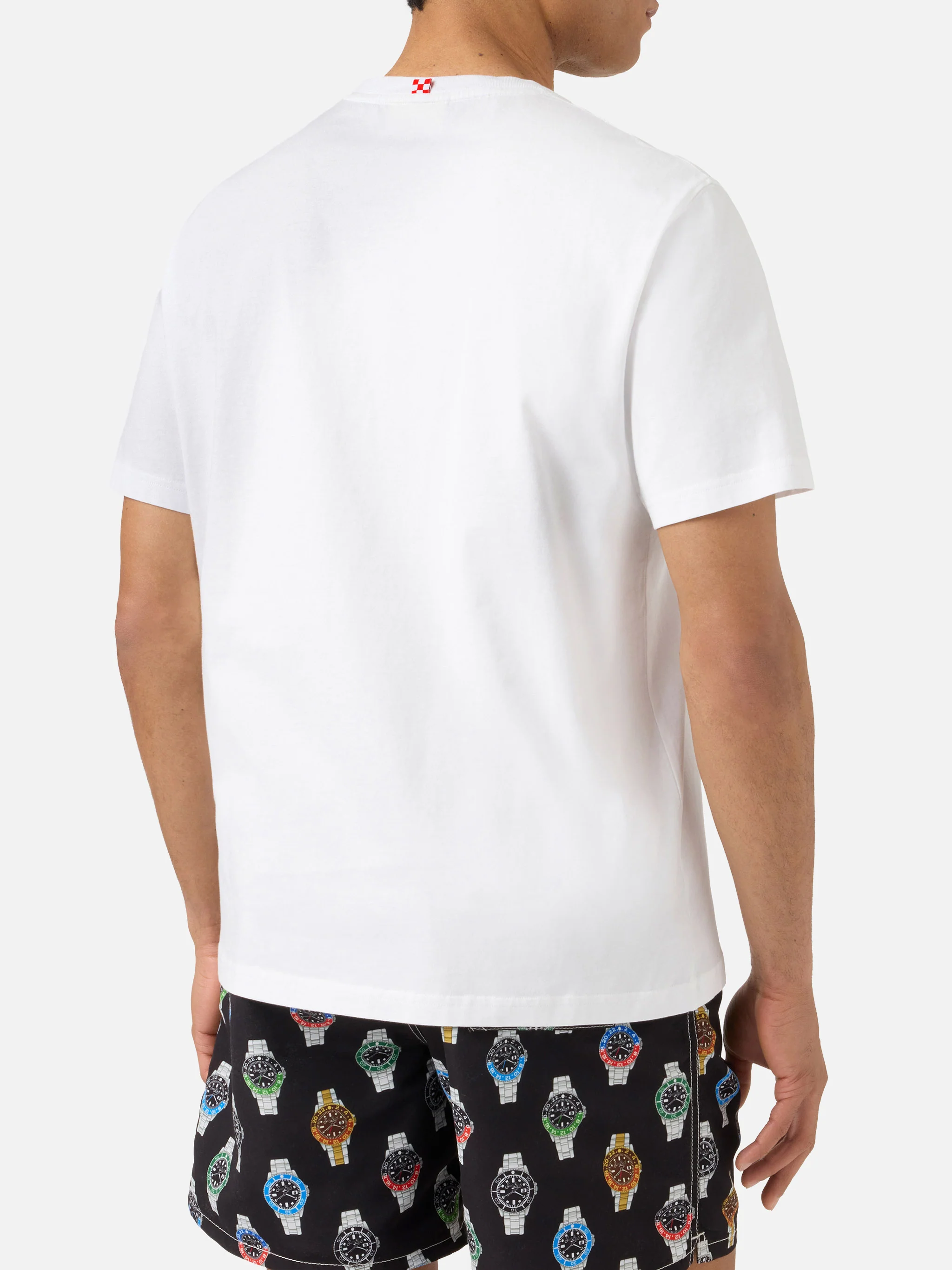 T-shirt Austin bianca con orologio e ricamo Freccione - Image 4