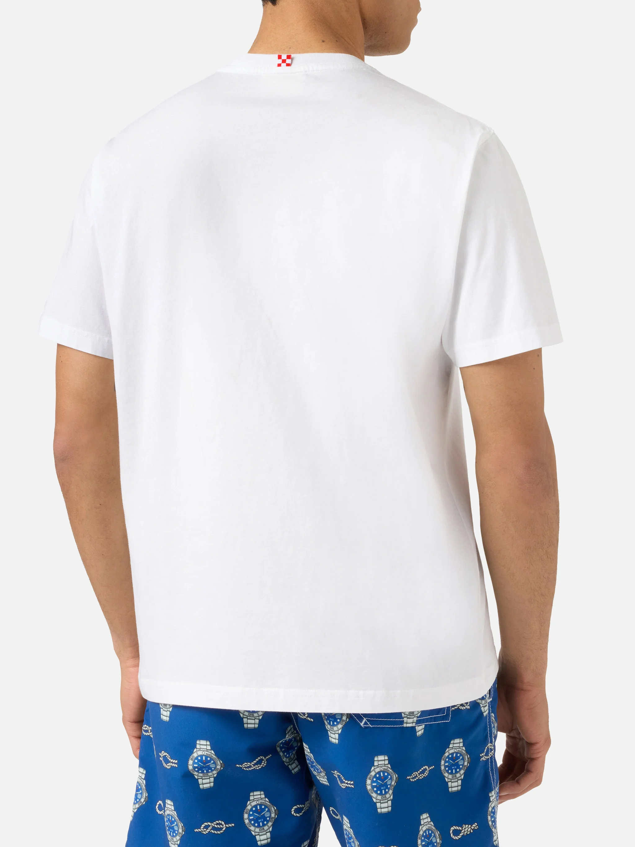 T-shirt Austin bianca con orologio e ricamo Starduchs - Image 4