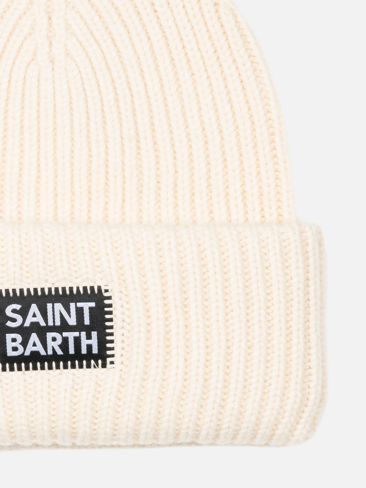 Berretto a coste bianco Berry Jr con patch Saint Barth - Image 3