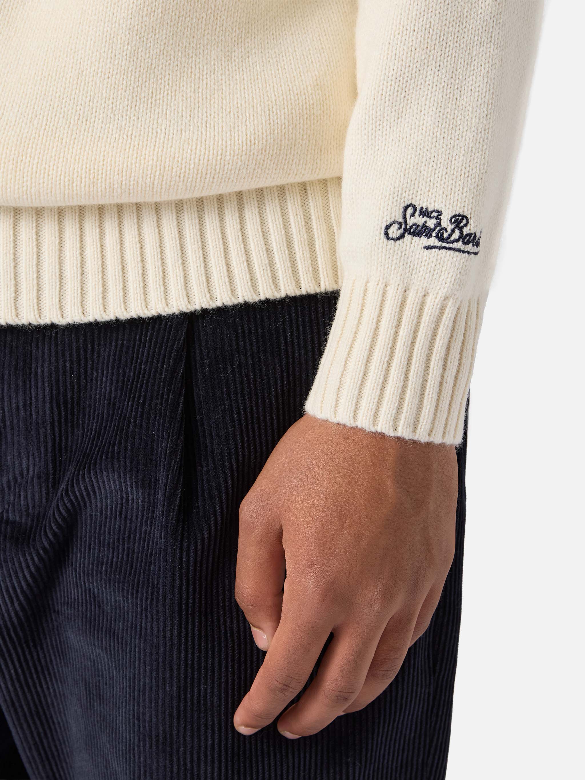 Maglione Bombardino Light bianco con jacquard St. Moritz | ST. MORITZ TOP OF THE WORLD SPECIAL EDITION - Image 4