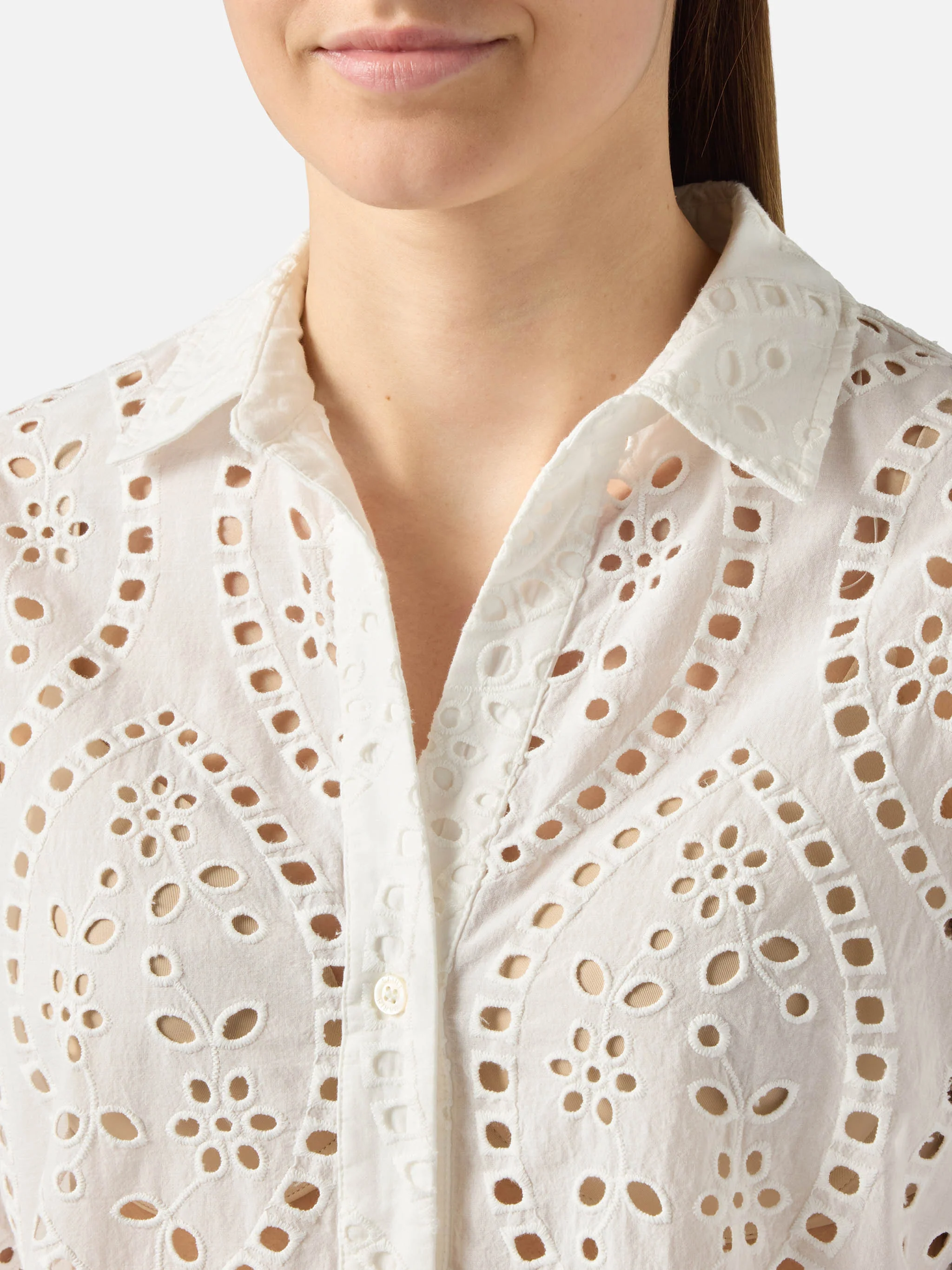 Camicia Cristal in cotone sangallo bianco - Image 2