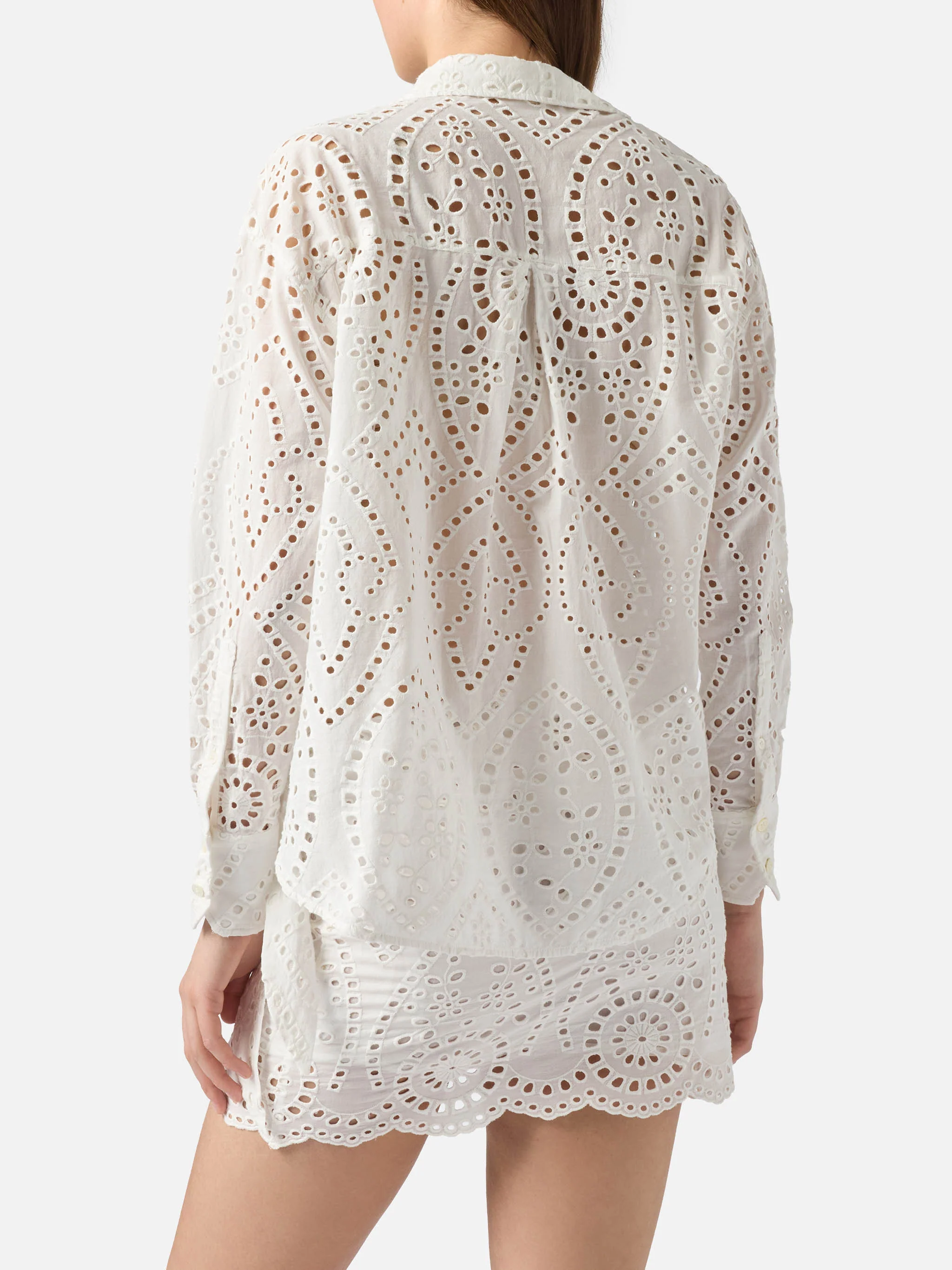 Camicia Cristal in cotone sangallo bianco - Image 3