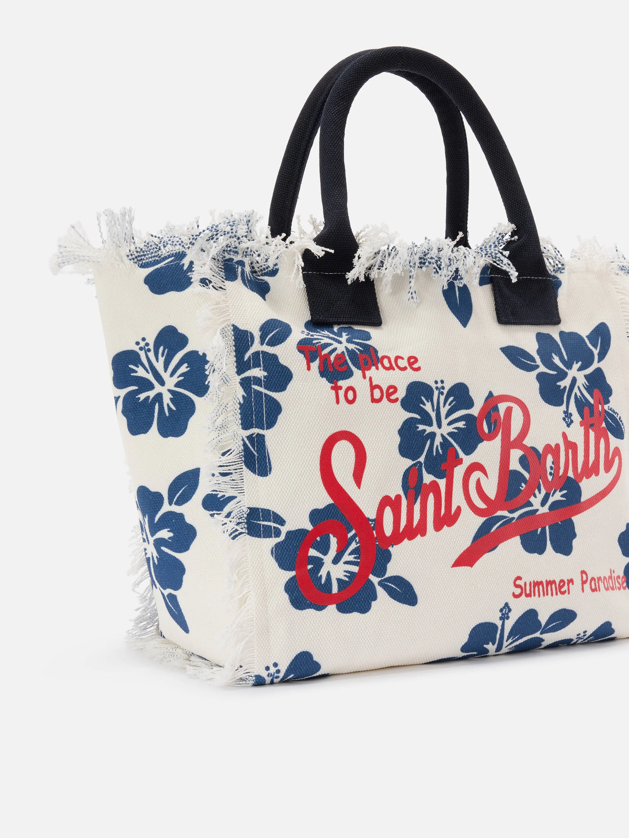 Borsa Vanity regular in canvas con stampa hibiscus - Image 2