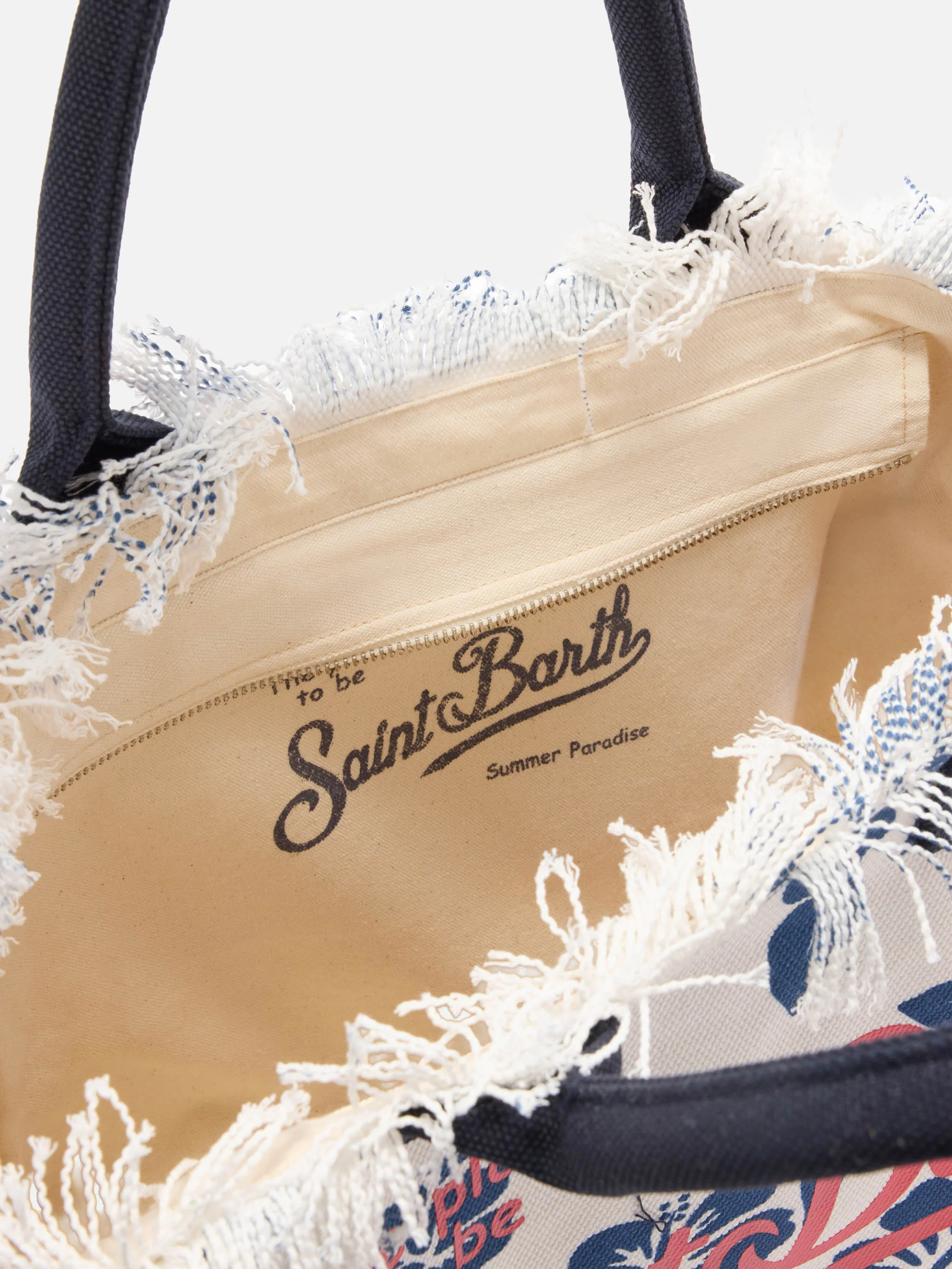 Borsa Vanity regular in canvas con stampa hibiscus - Image 3