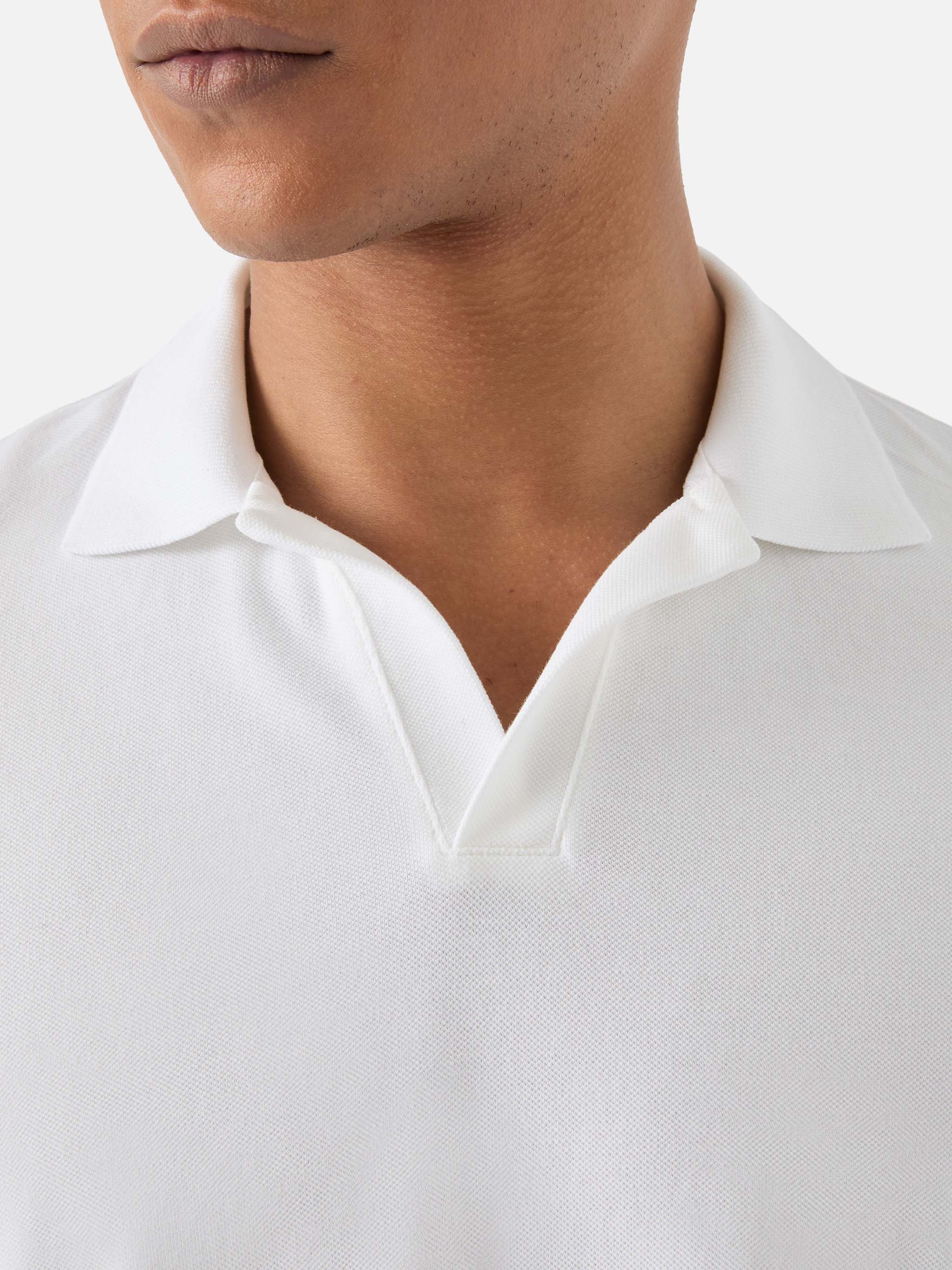 Polo Charles in piquet di cotone bianco - Image 2
