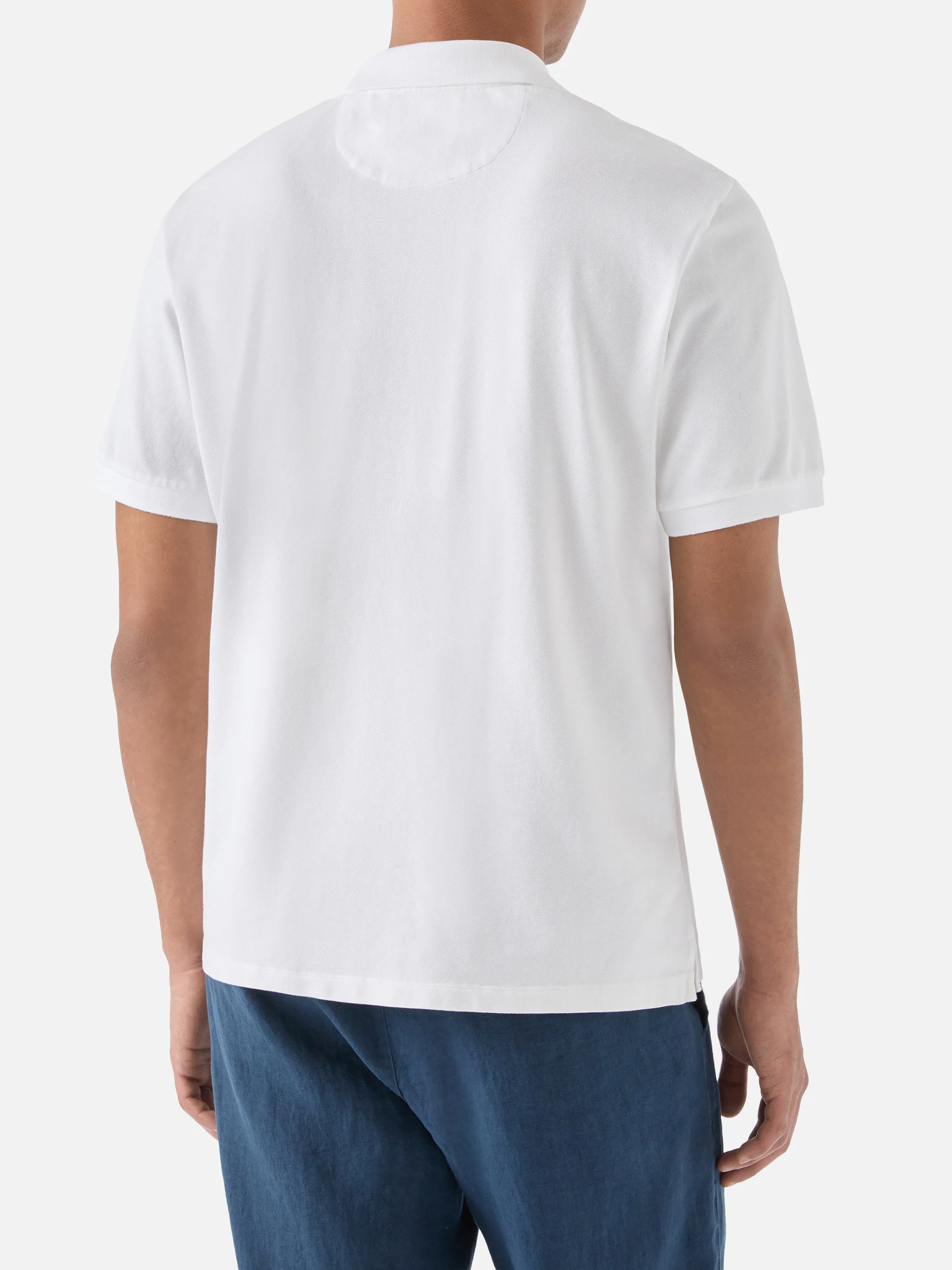 Polo Charles in piquet di cotone bianco - Image 3