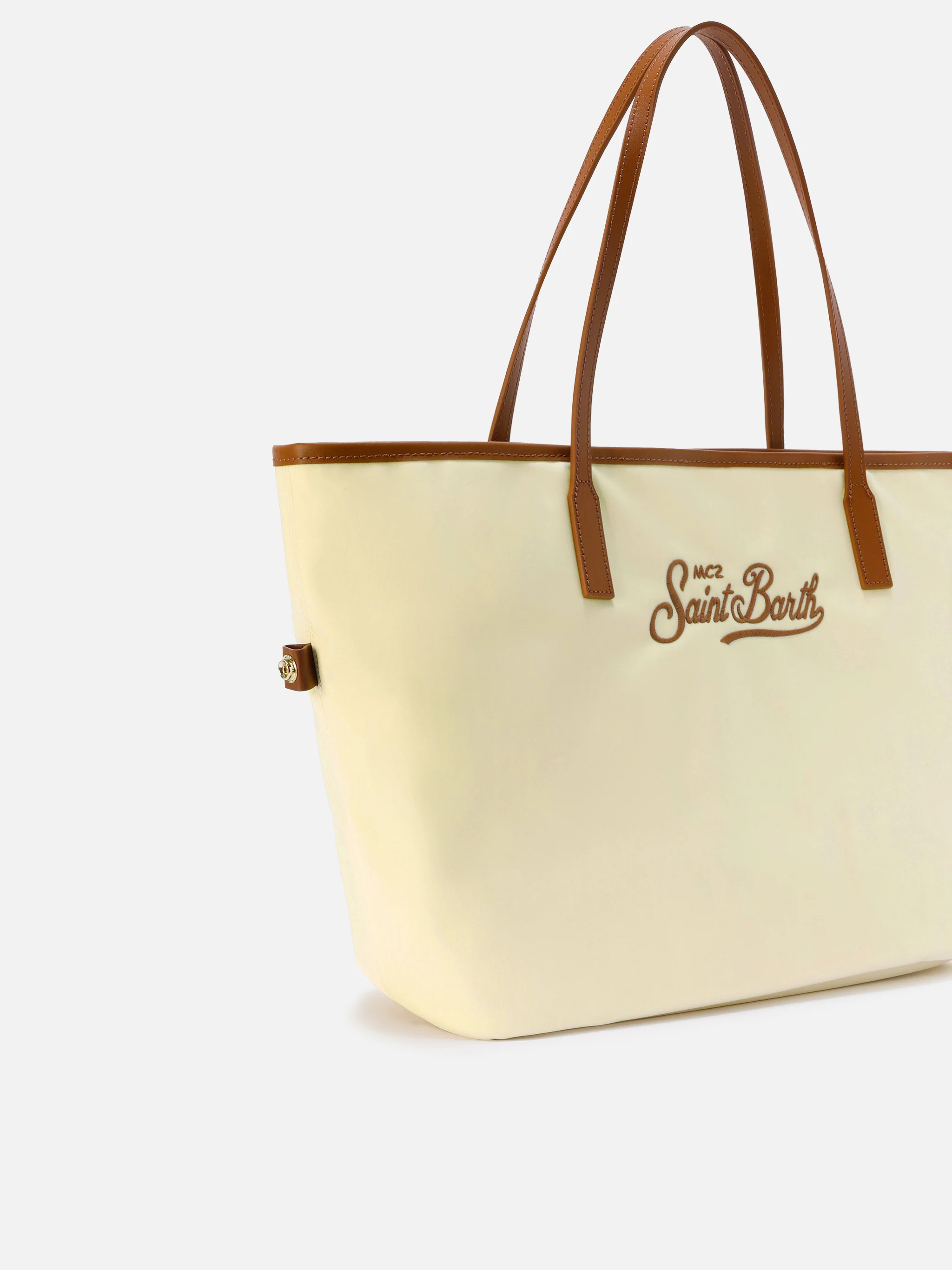 Borsa City regular bianca in nylon - Image 3