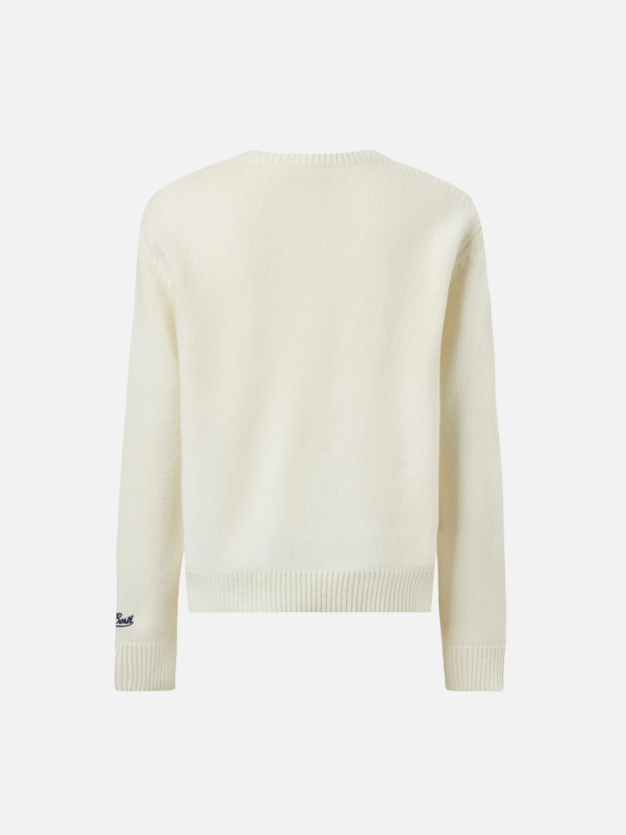 Girocollo Douglas bianco con ricamo Let it snow - Image 3