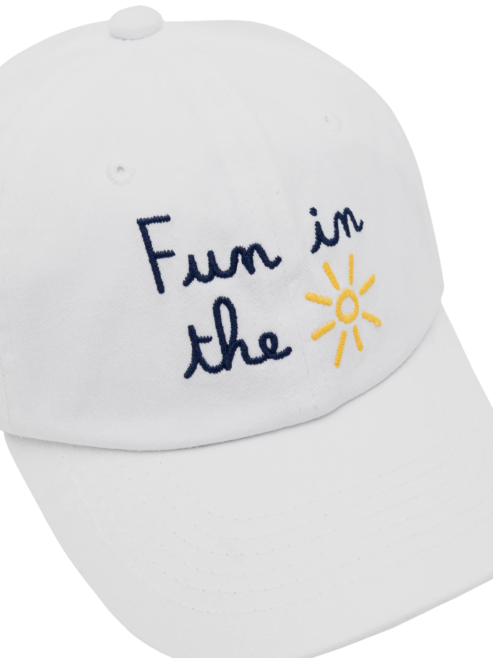 Cappellino Davis Jr in denim bianco con ricamo Fun in the Sun - Image 2