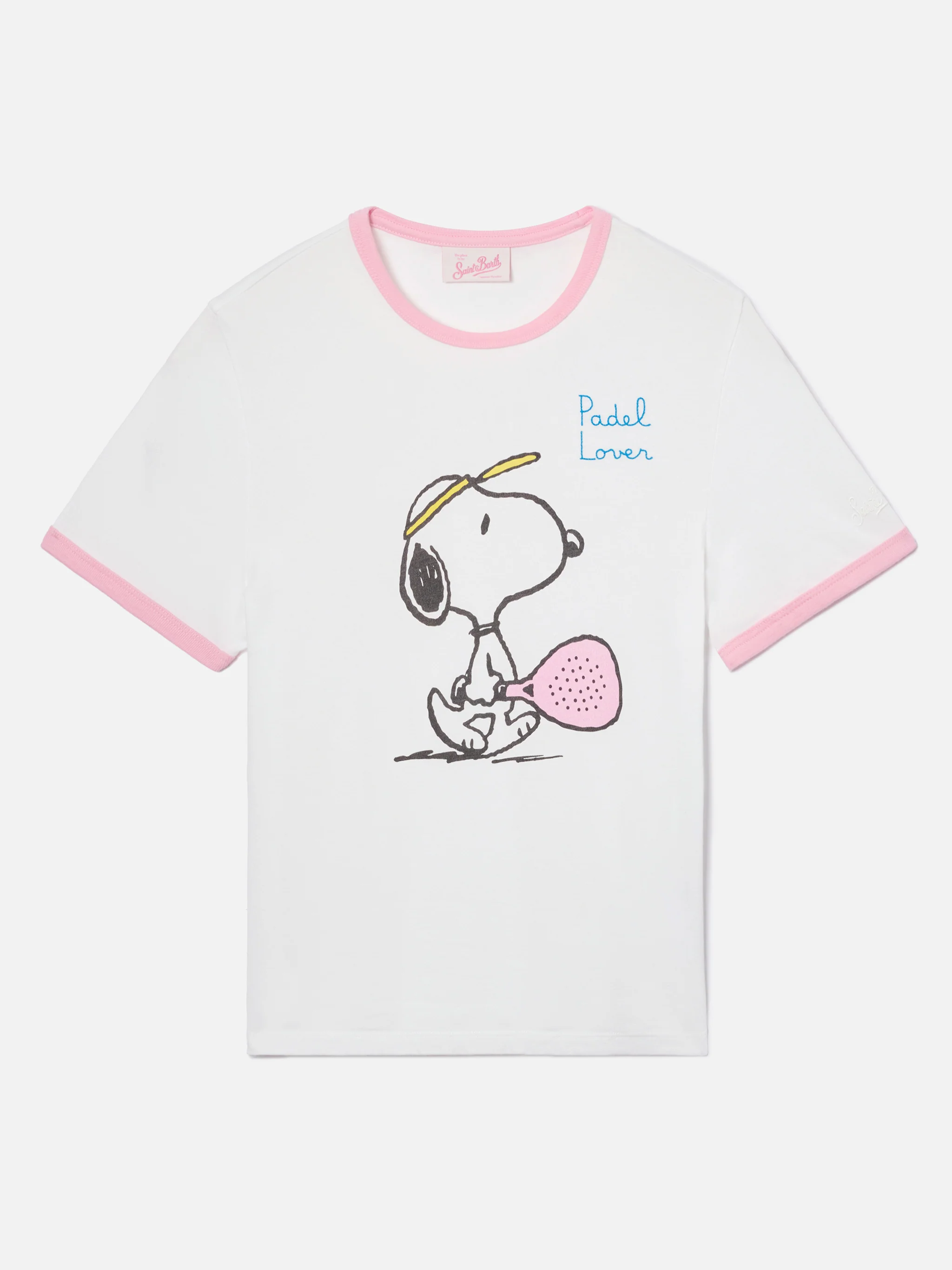 T-shirt Emilie String bianca con stampa Snoopy e ricamo Padel Lover | Special edition - Image 4