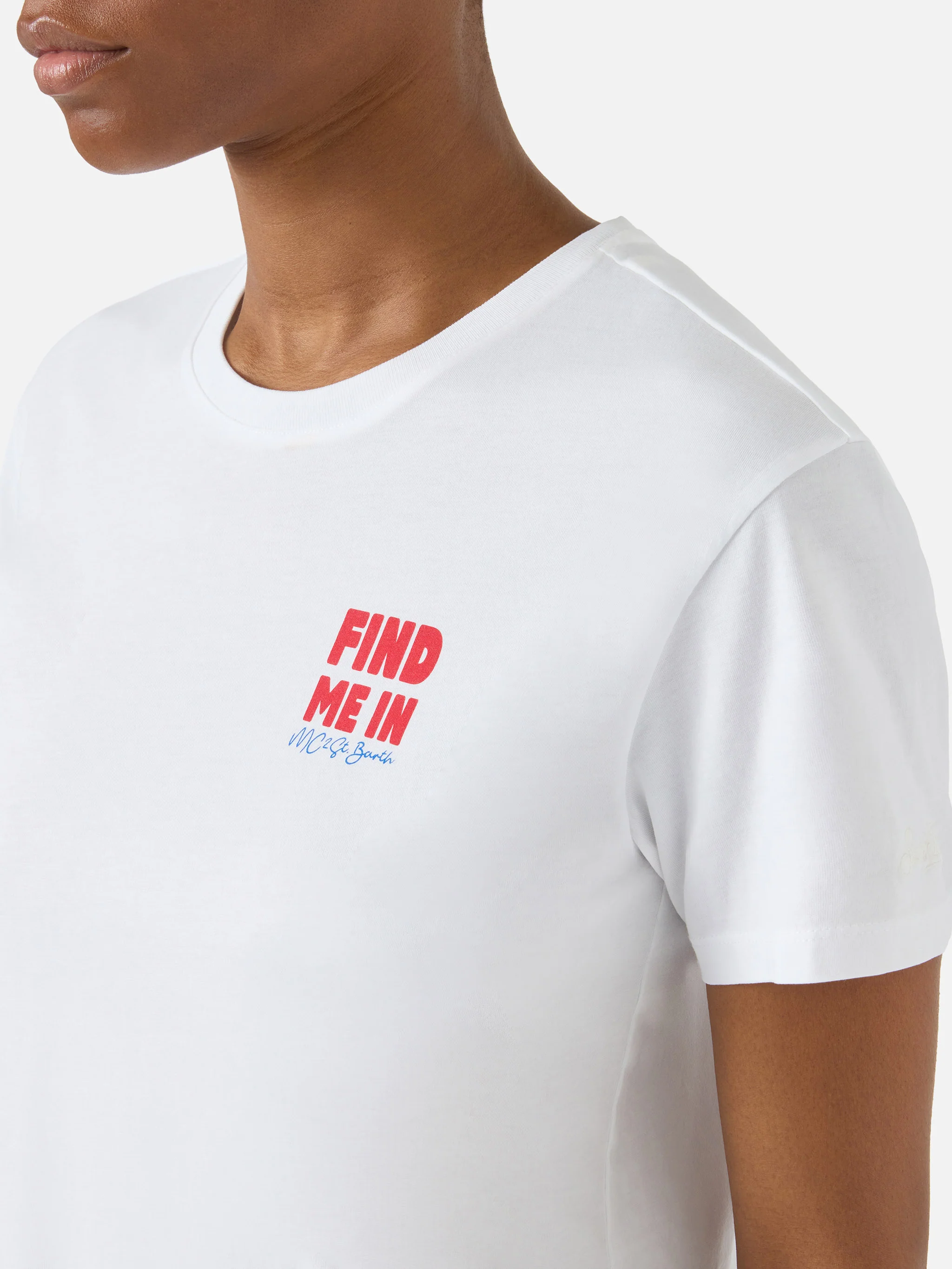 T-shirt Emilie bianca con stampa Find Me in Vacation - Image 2