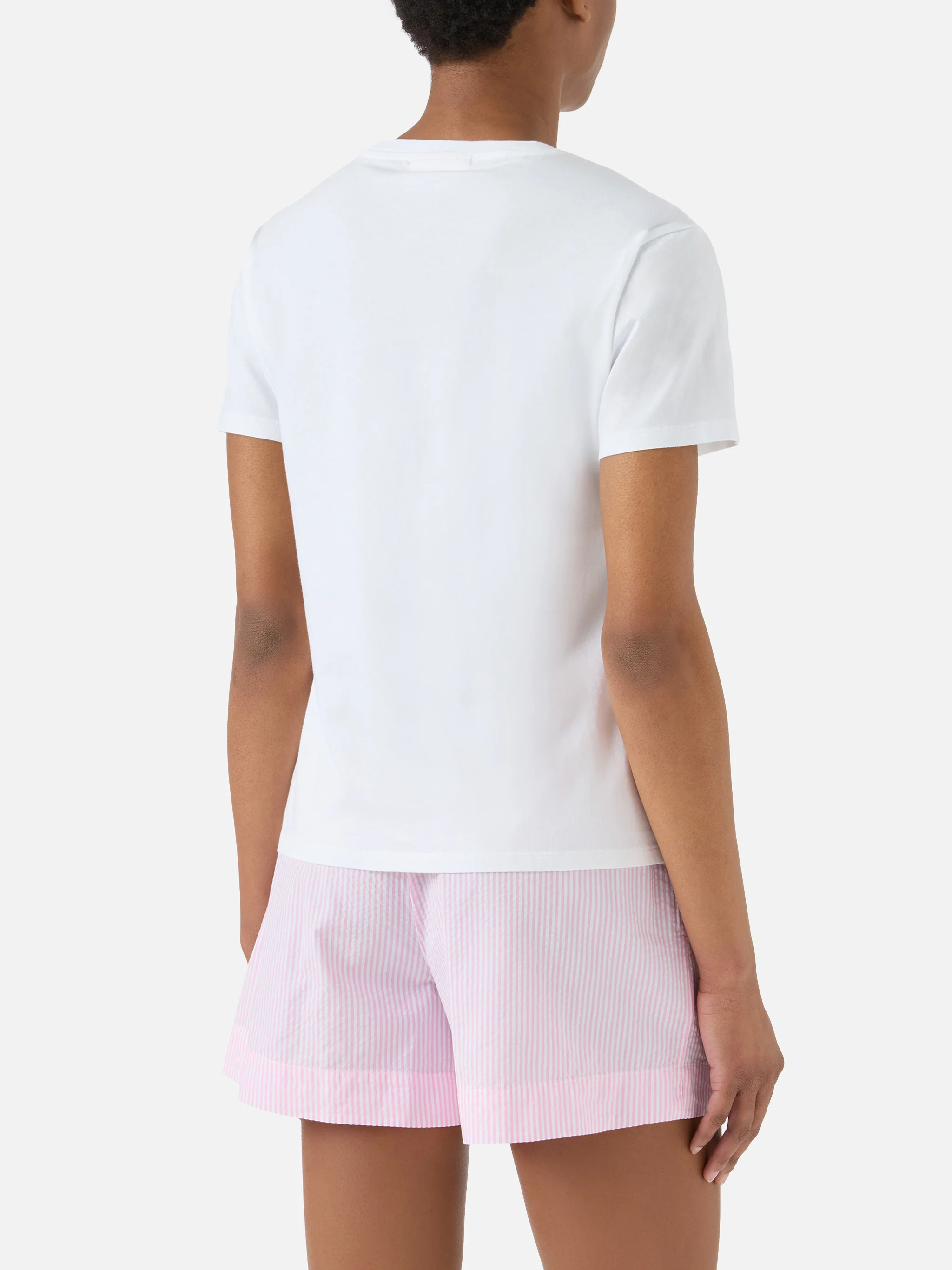 T-shirt Emilie bianca con ricamo Girls Just Wanna Have Wine - Image 3