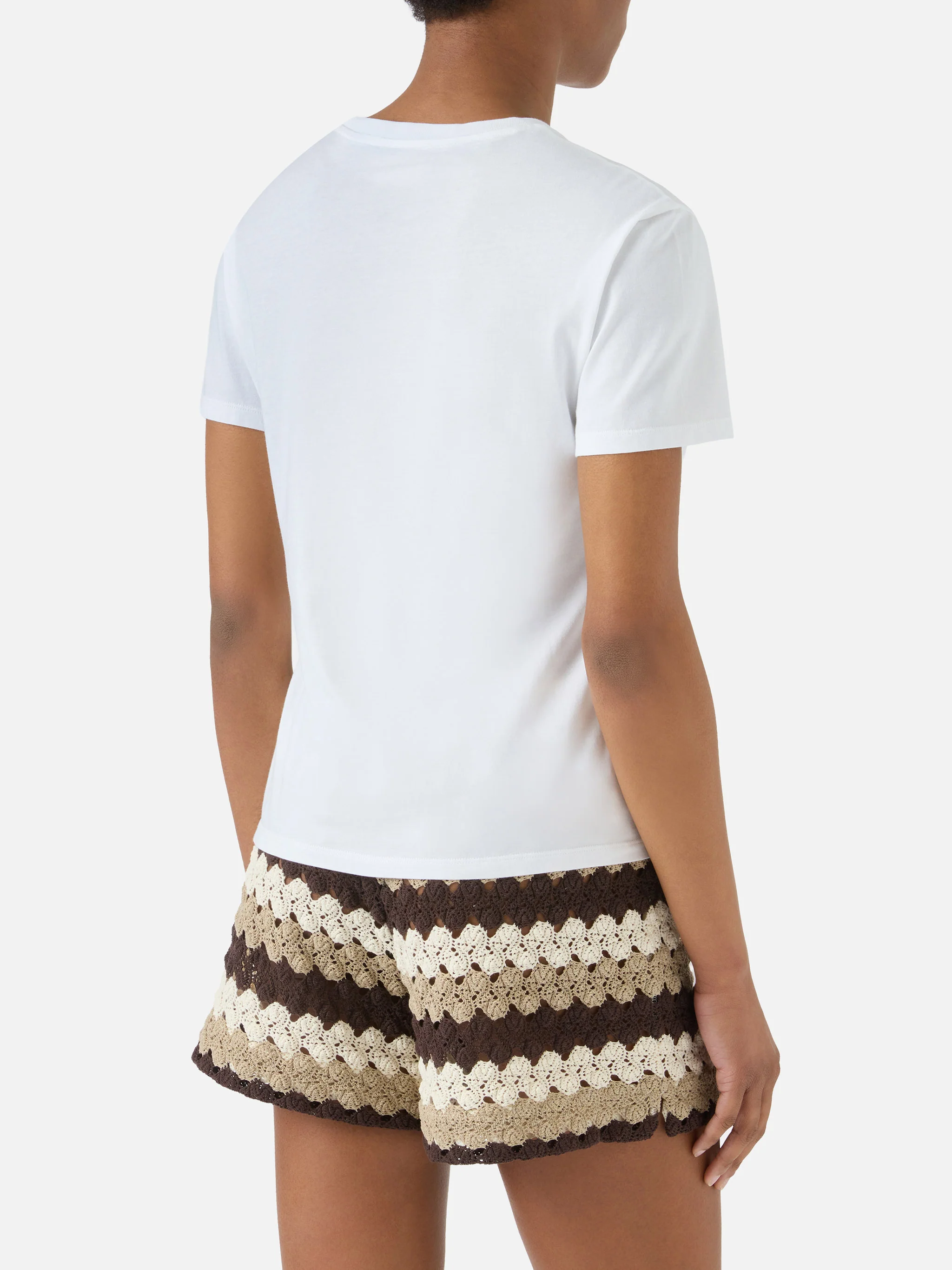 T-shirt Emilie bianca con ricamo Me la tiro - Image 3