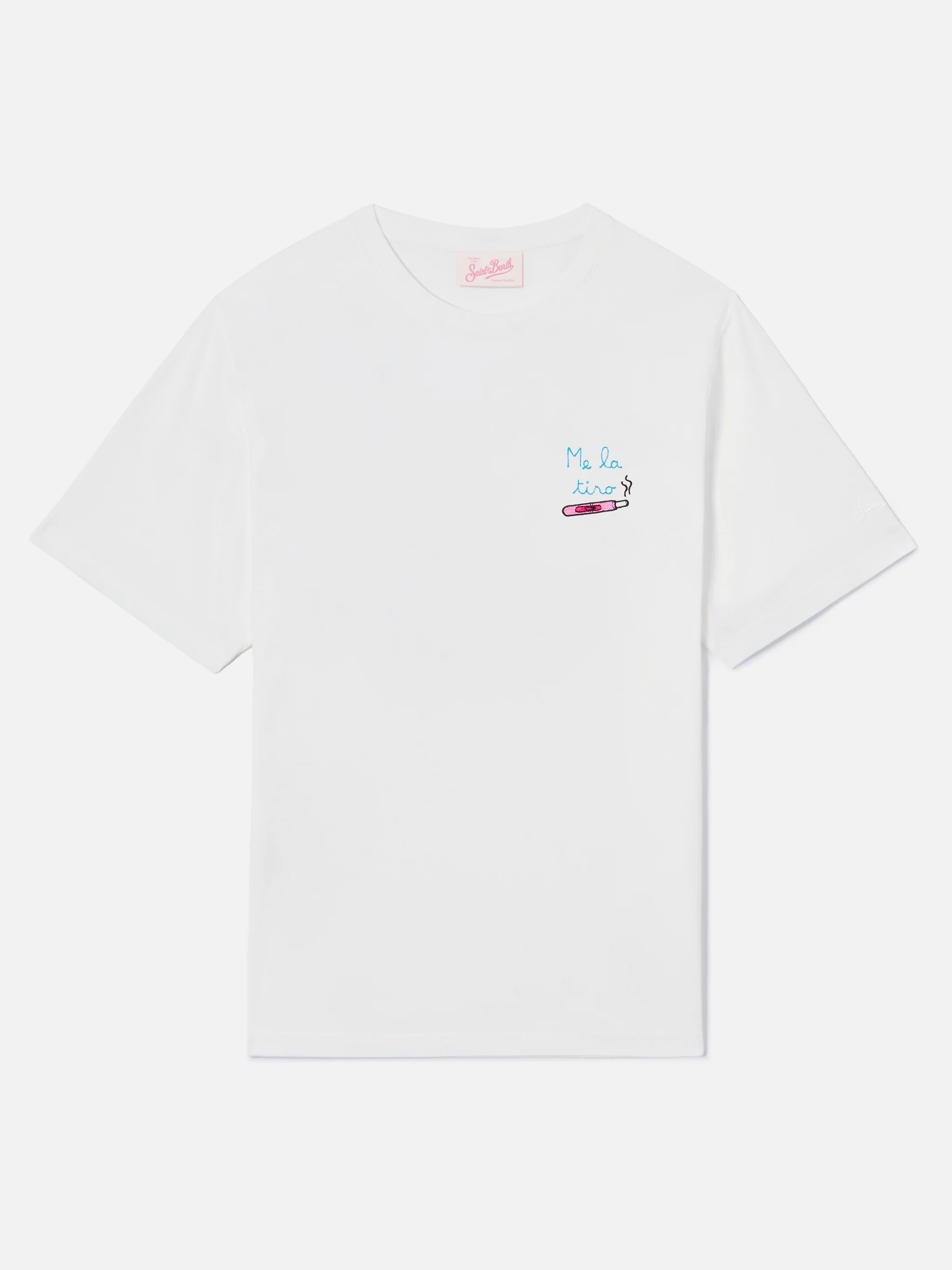 T-shirt Emilie bianca con ricamo Me la tiro - Image 4