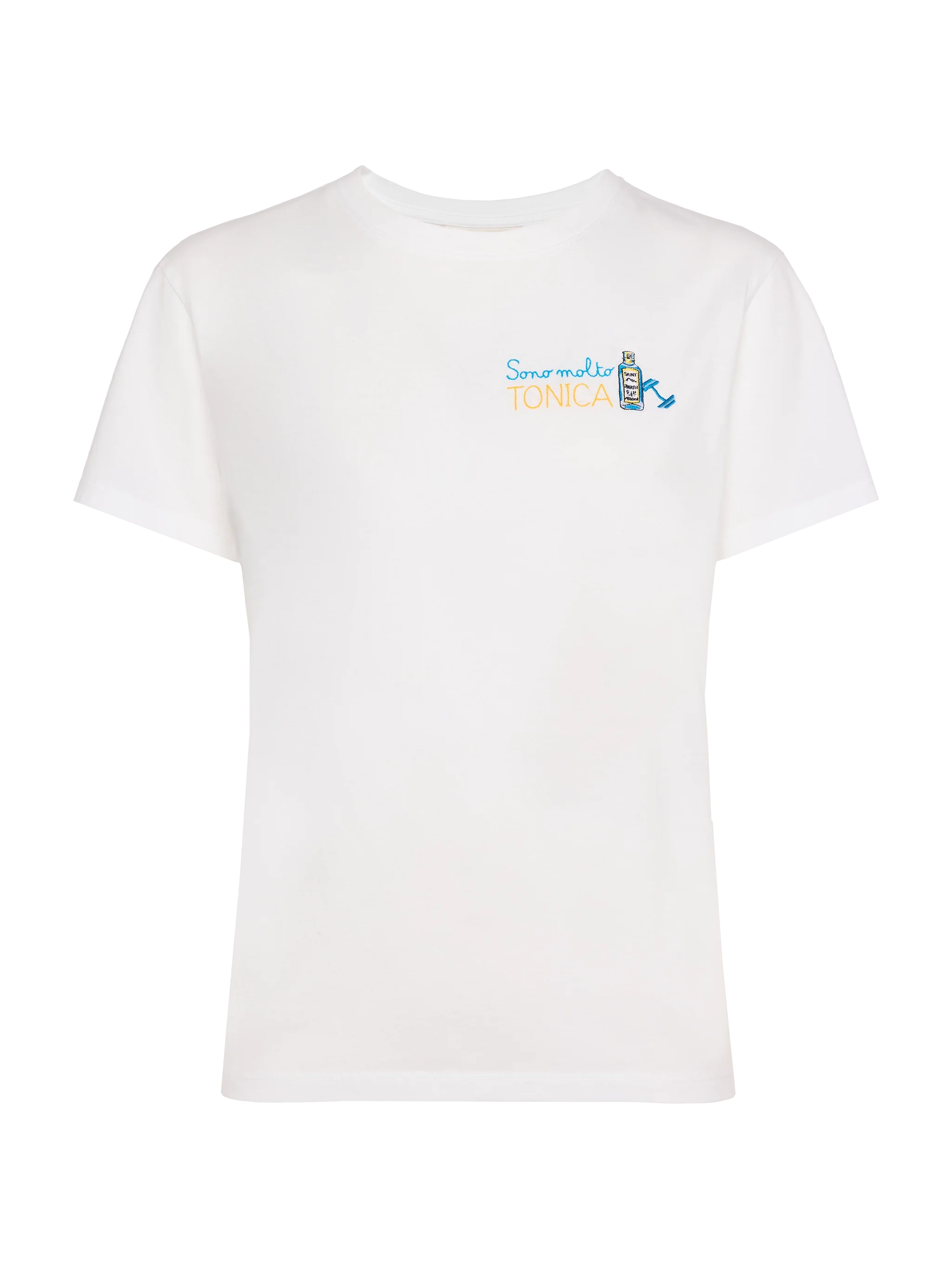 T-shirt Emilie bianca con ricamo Sono molto Tonica - Image 4