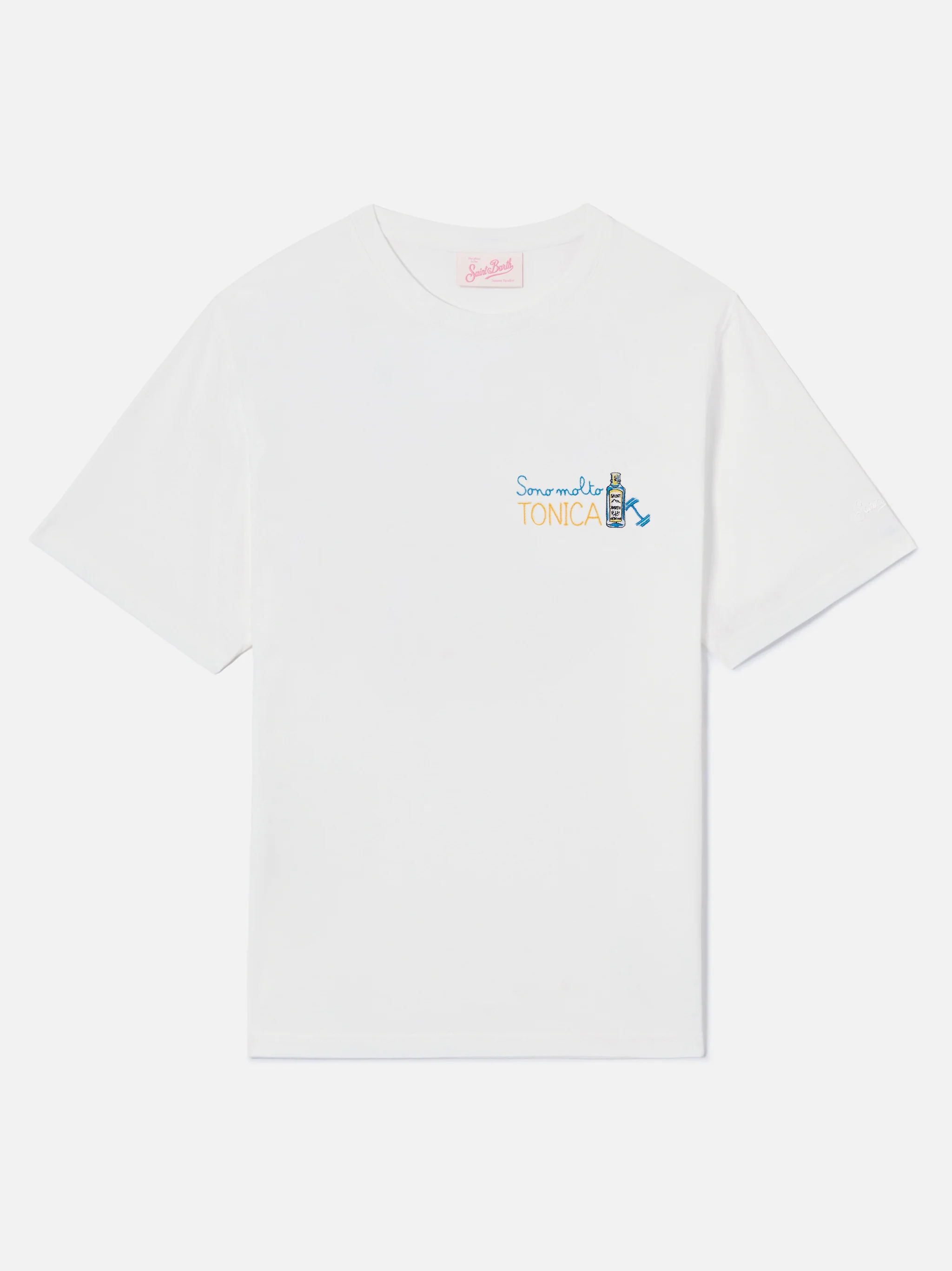 T-shirt Emilie bianca con ricamo Sono molto Tonica - Image 5