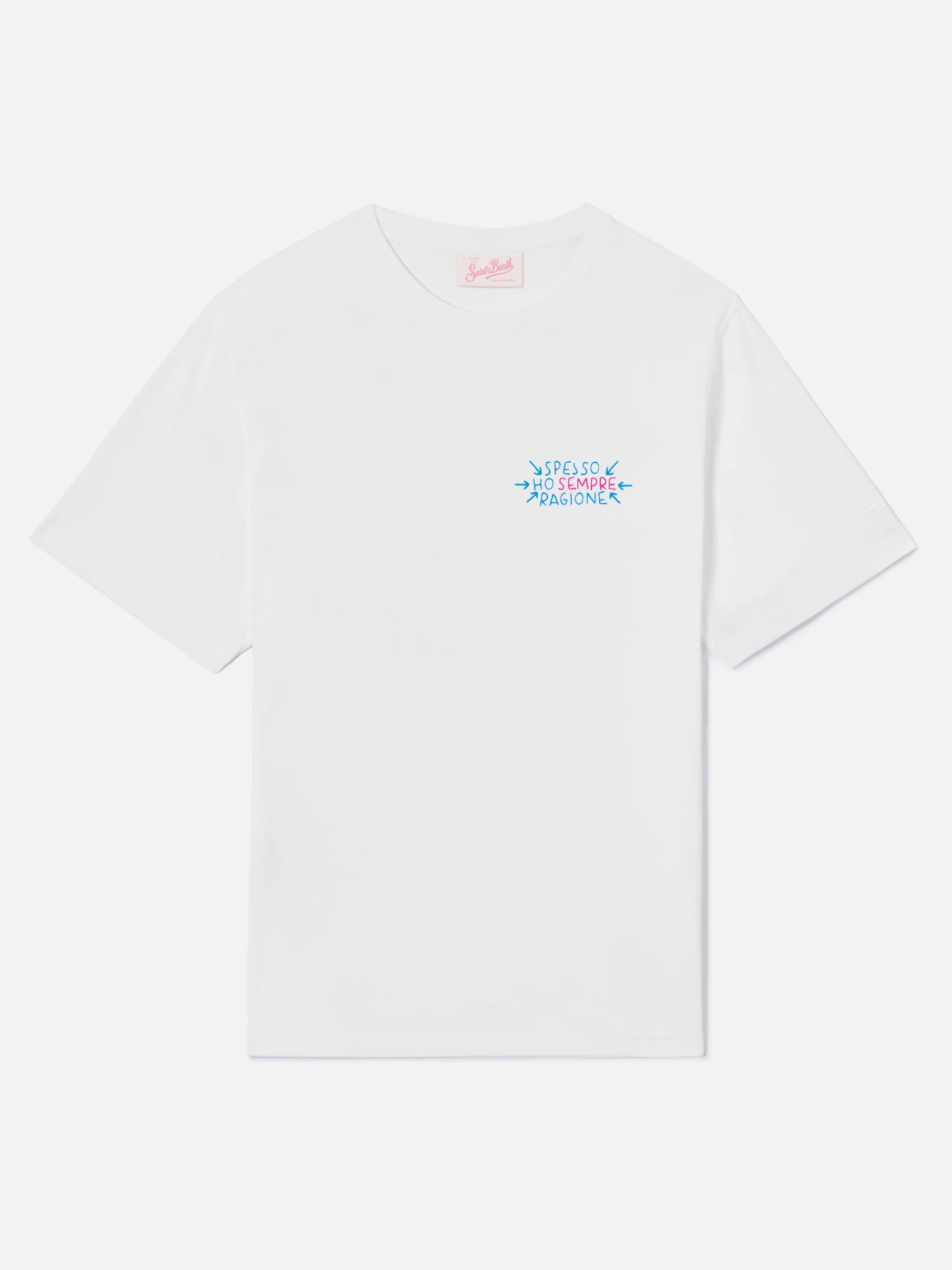 T-shirt Emilie bianca con ricamo Spesso ho sempre ragione - Image 4