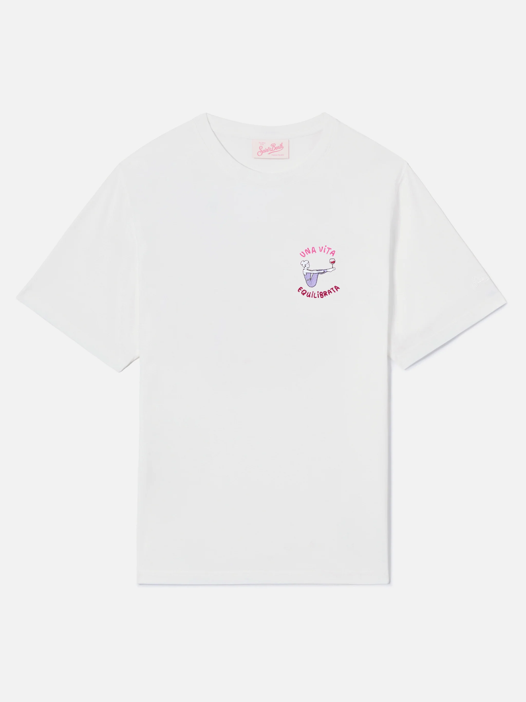 T-shirt Emilie bianca con ricamo Una vita equilibrata - Image 4