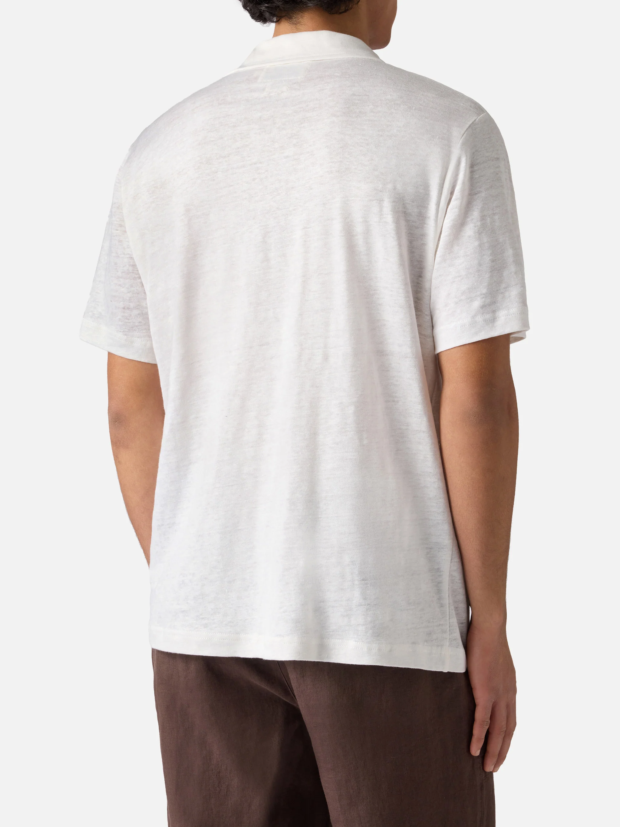 Polo Fraser in puro lino bianco - Image 3