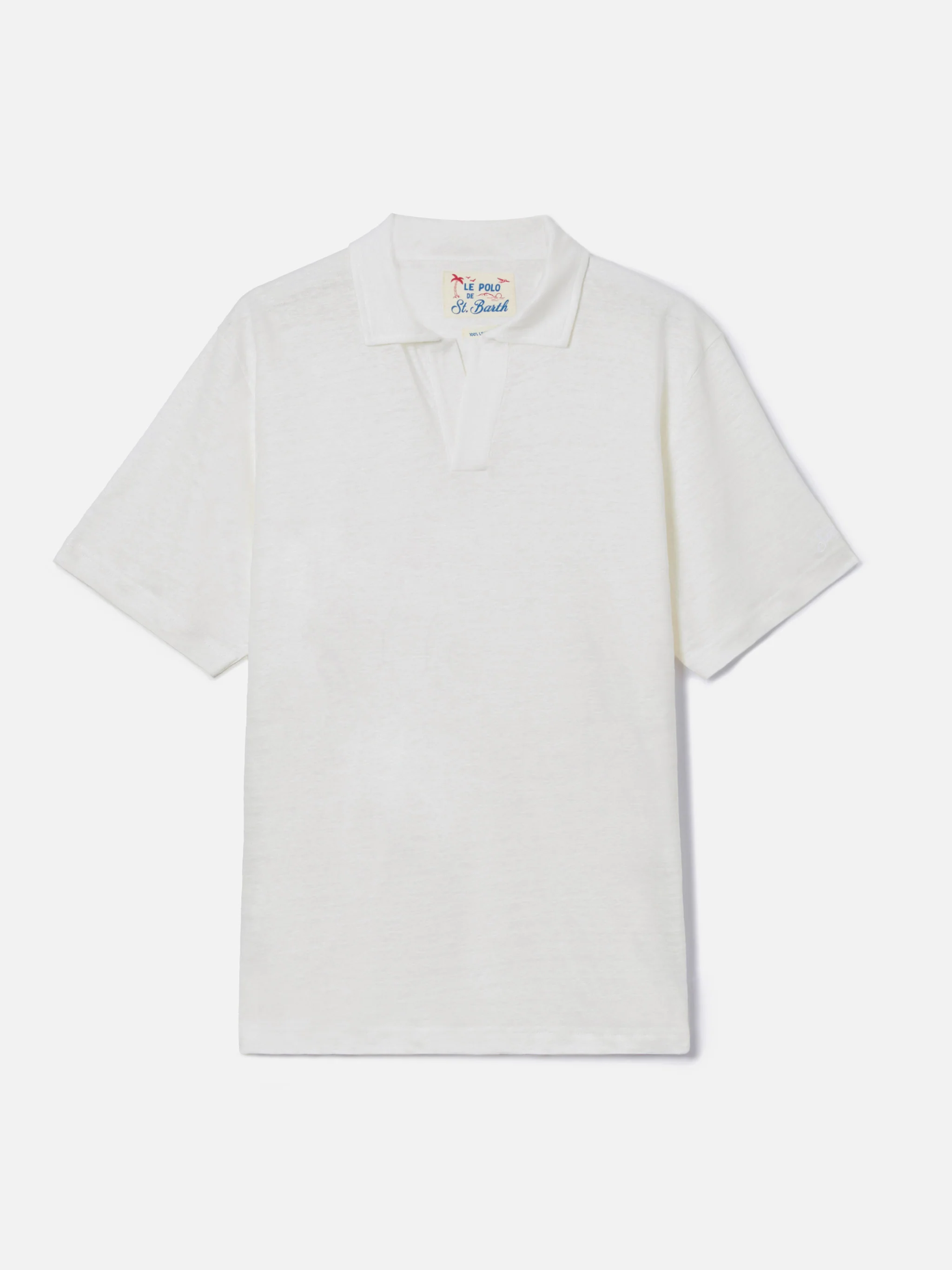 Polo Fraser in puro lino bianco - Image 4