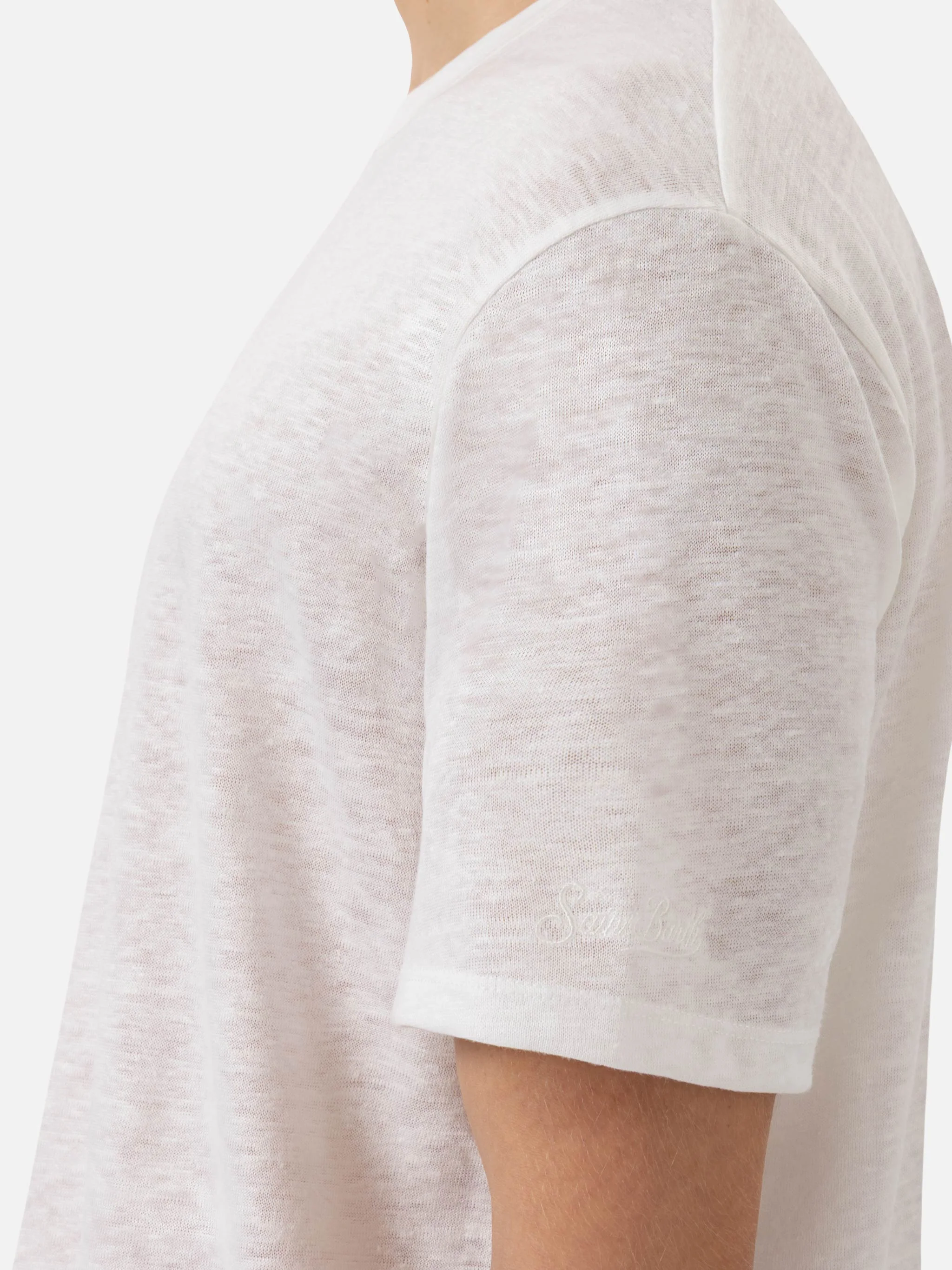 Tshirt Ecstasea in jersey di lino bianca - Image 4
