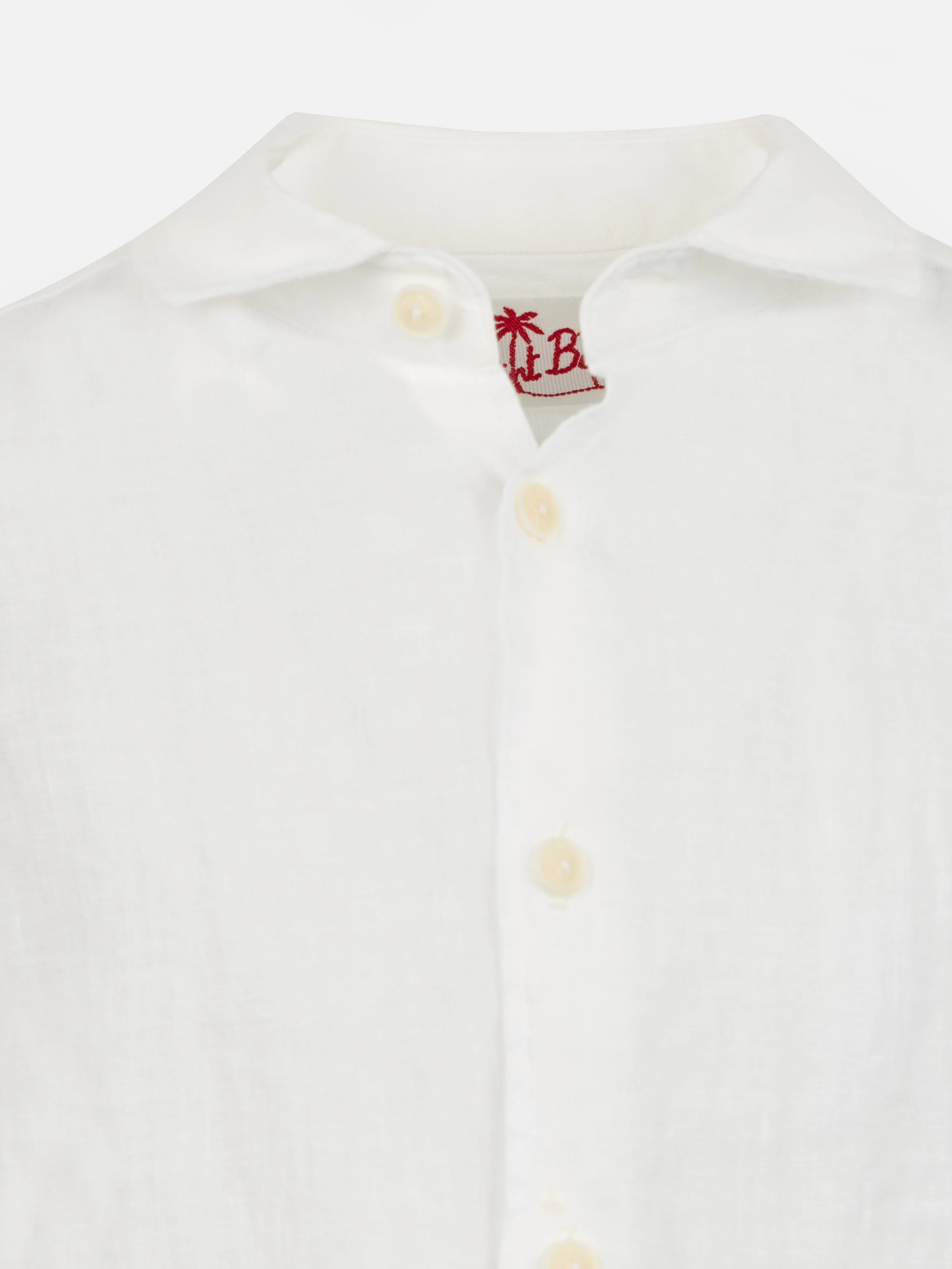 Camicia Agnes in lino bianco da bambino - Image 3