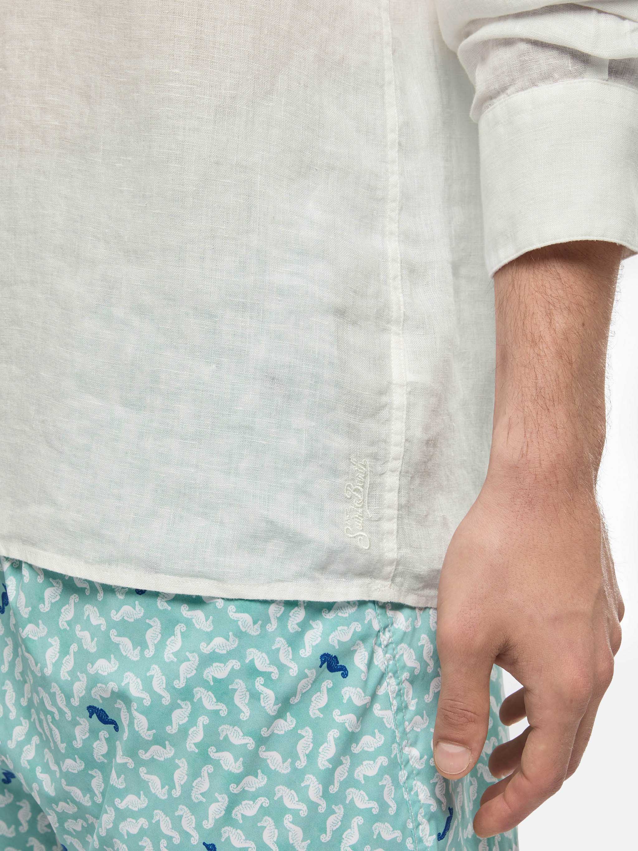 Polo Ventotene in lino bianco - Image 2