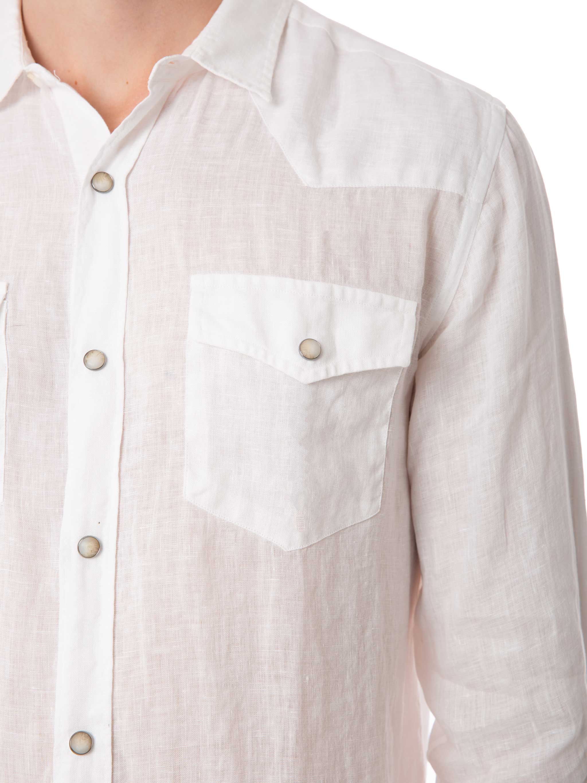 Camicia Greg in lino bianca - Image 3