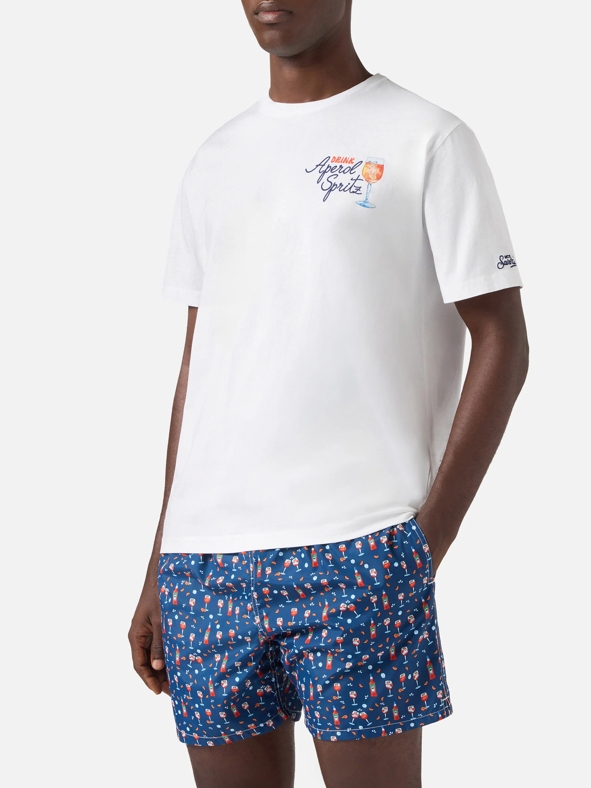 T-shirt Portland bianca con stampa Aperol Spritz | Edizione Speciale - Image 3