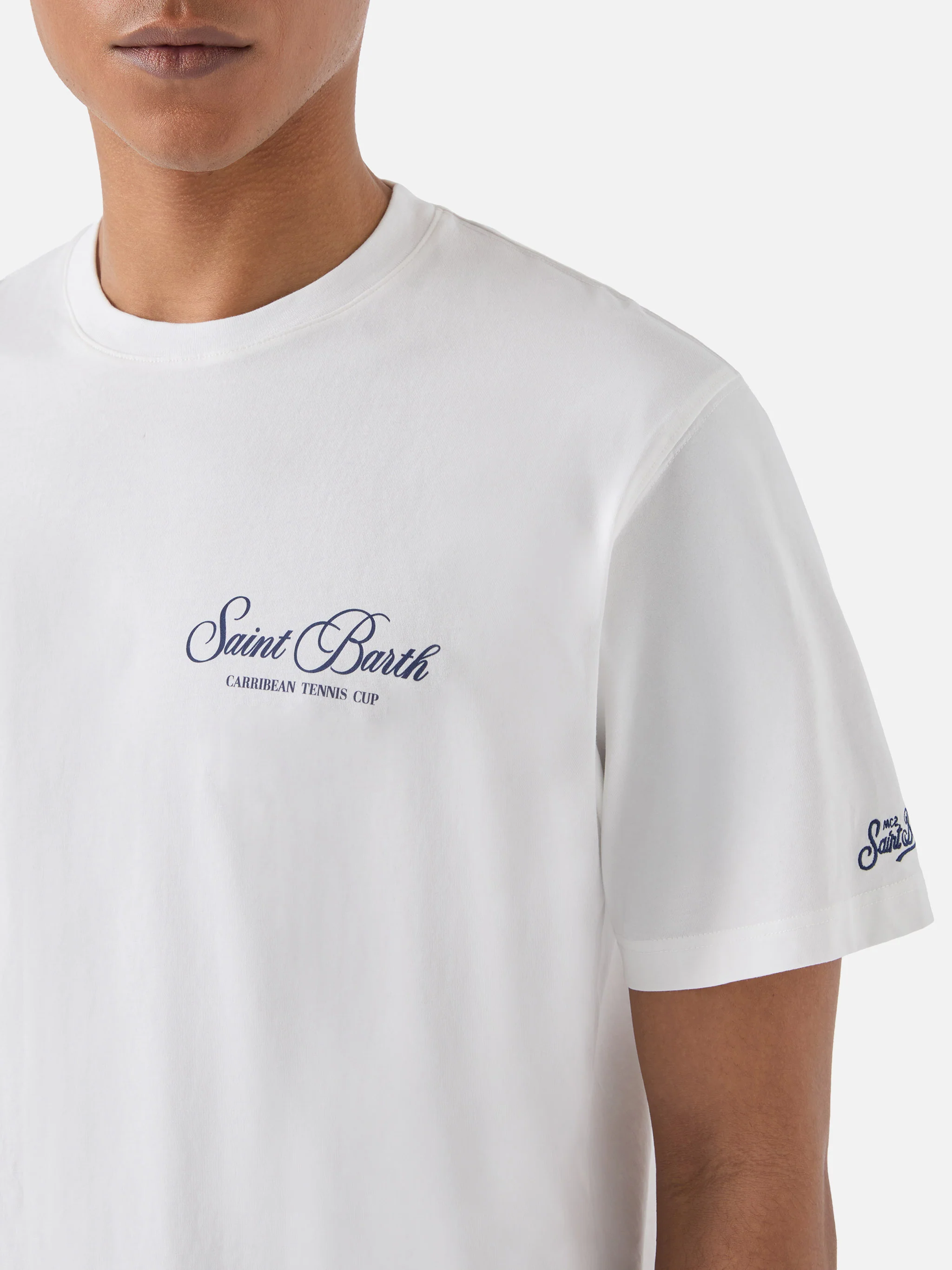 T-shirt Portland bianca con stampa Caribbean Tennis Cup - Image 2