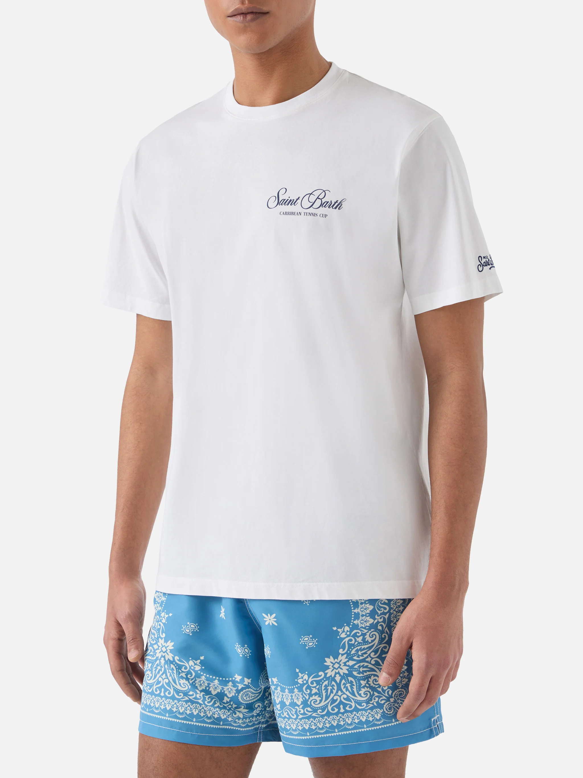 T-shirt Portland bianca con stampa Caribbean Tennis Cup - Image 4