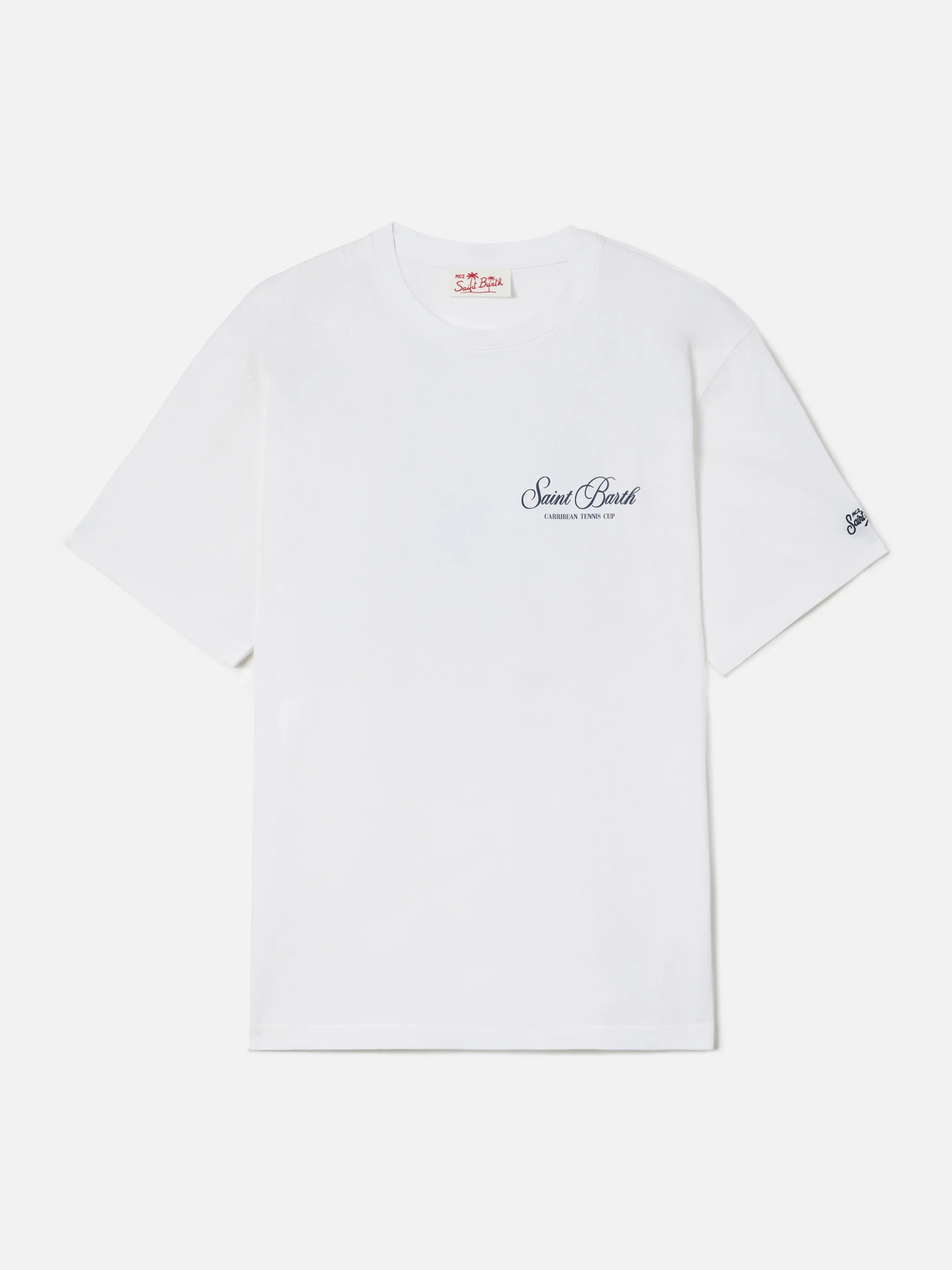 T-shirt Portland bianca con stampa Caribbean Tennis Cup - Image 5