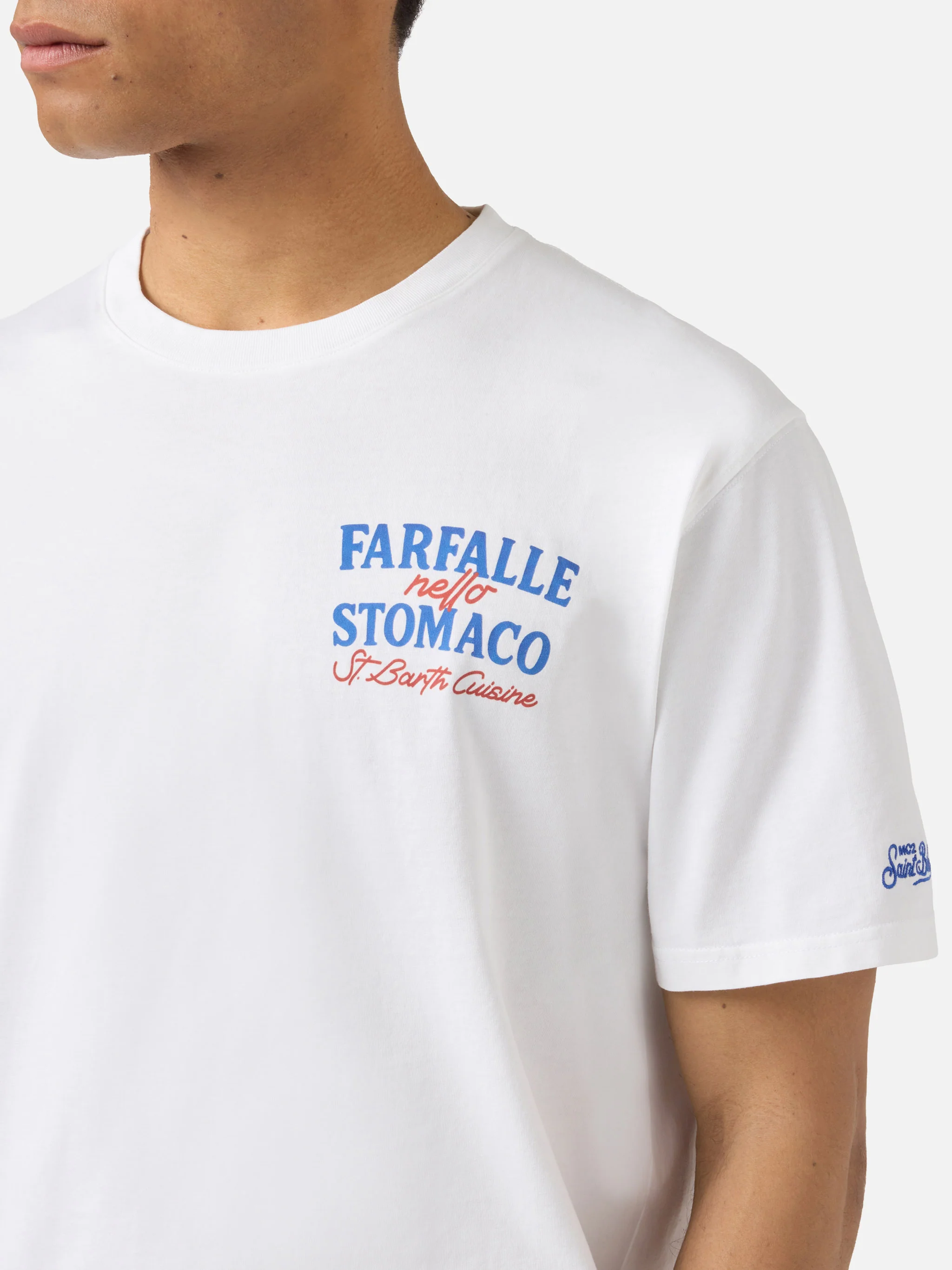 T-shirt Portland bainca con stampa Farfalle Nello Stomaco - Image 2