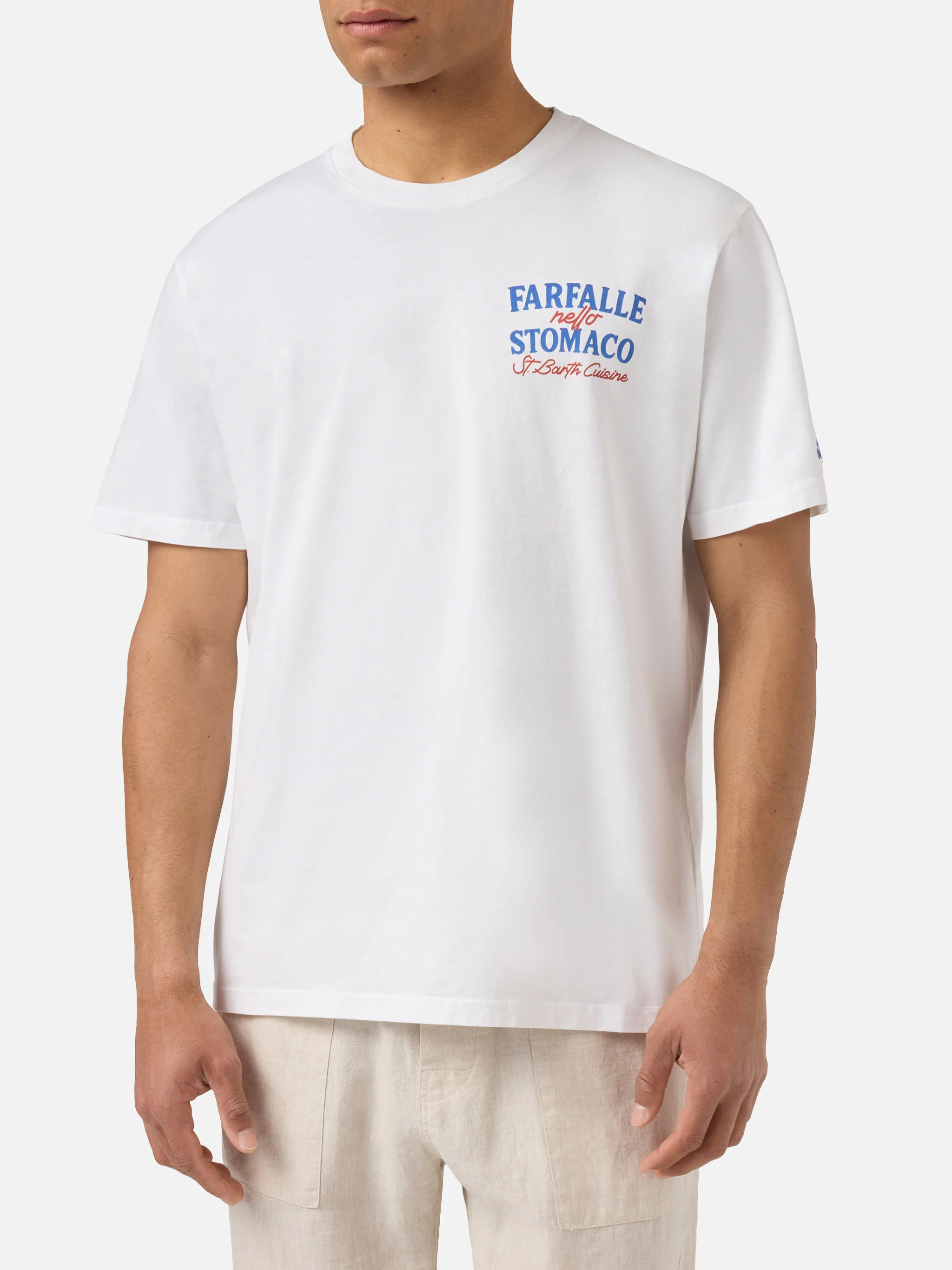 T-shirt Portland bainca con stampa Farfalle Nello Stomaco - Image 3