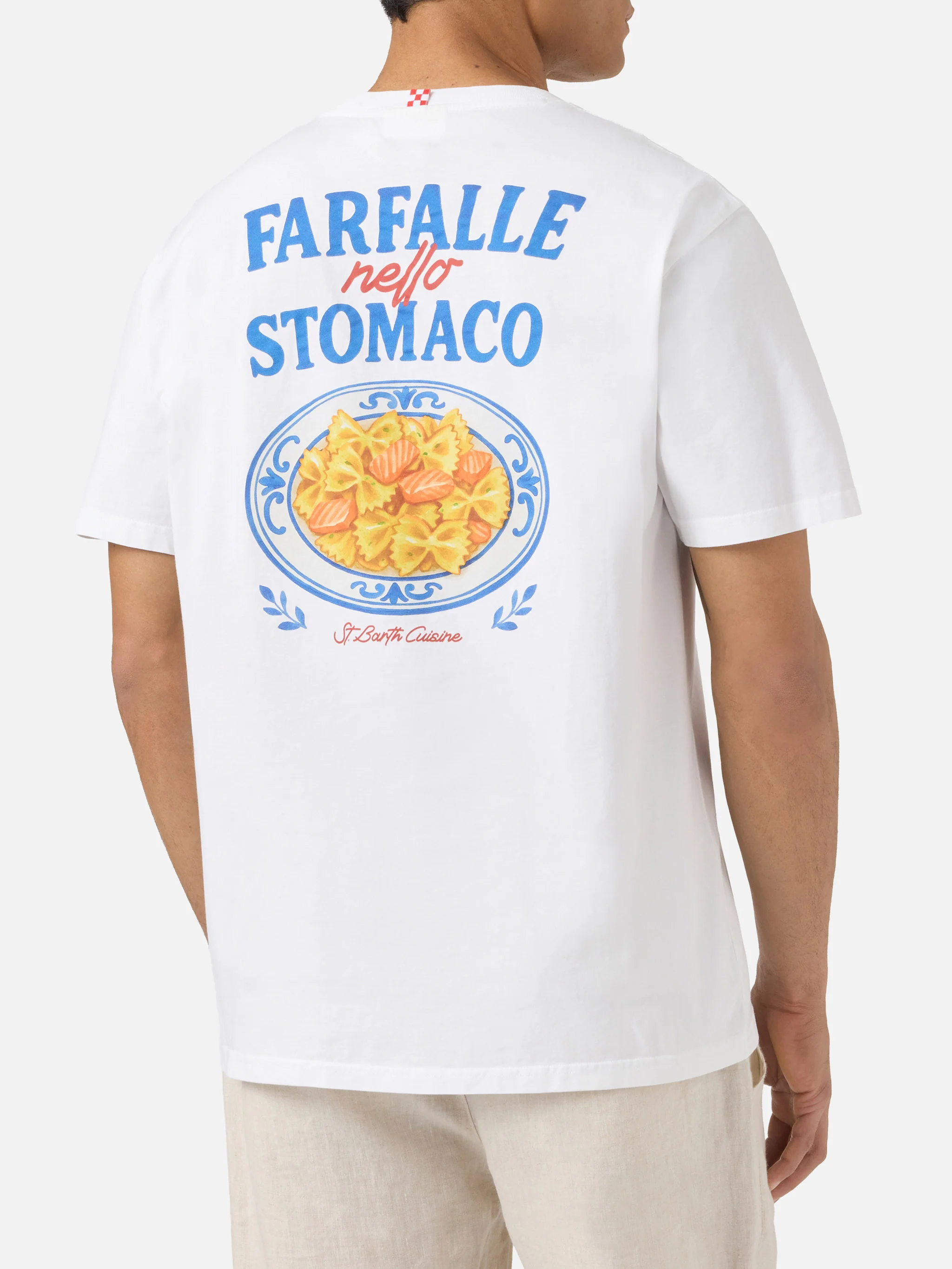 T-shirt Portland bainca con stampa Farfalle Nello Stomaco - Image 4