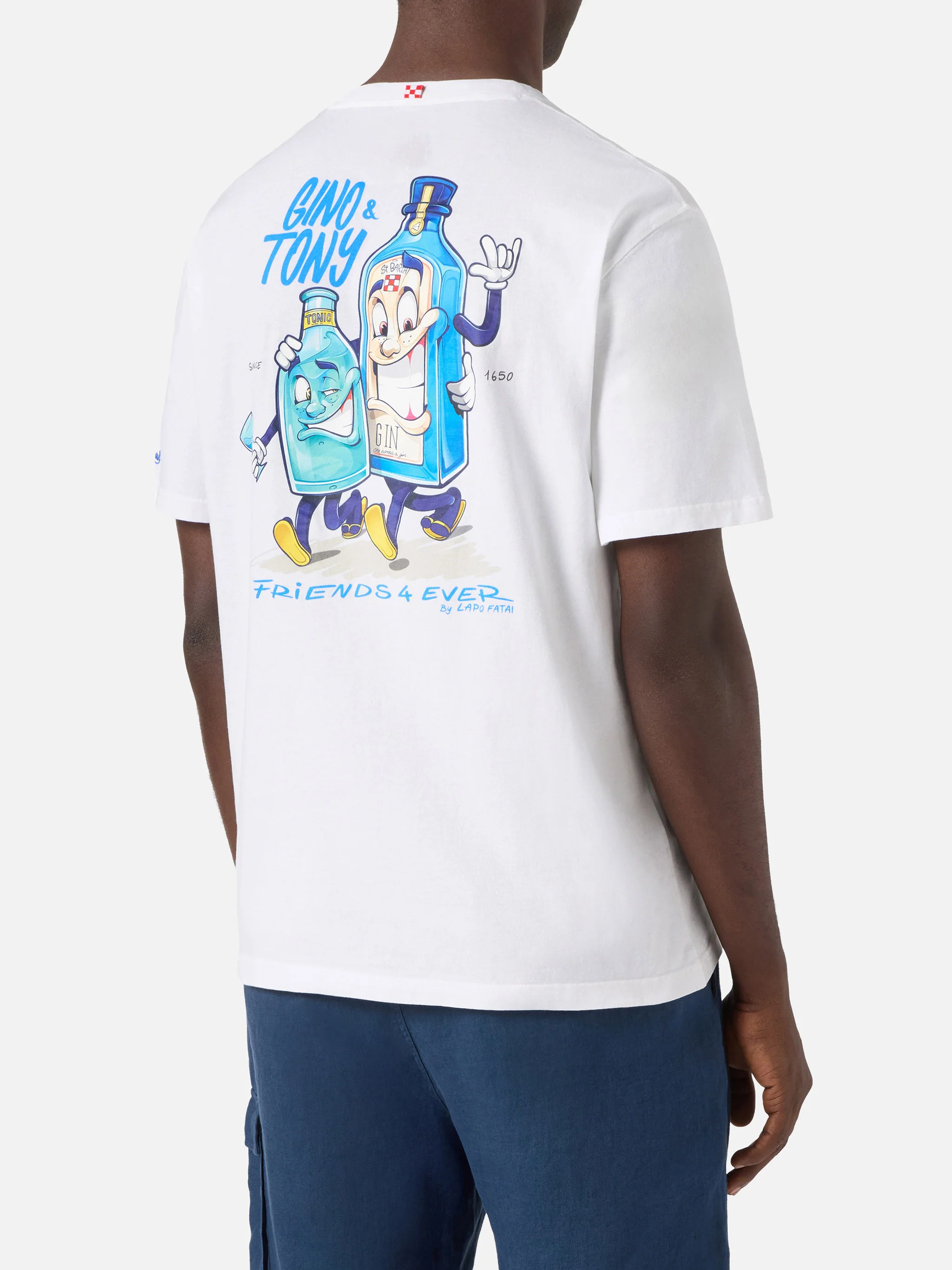 T-shirt Portland bianca con illustrazione Gino & Tony | Special Edition  - Image 4