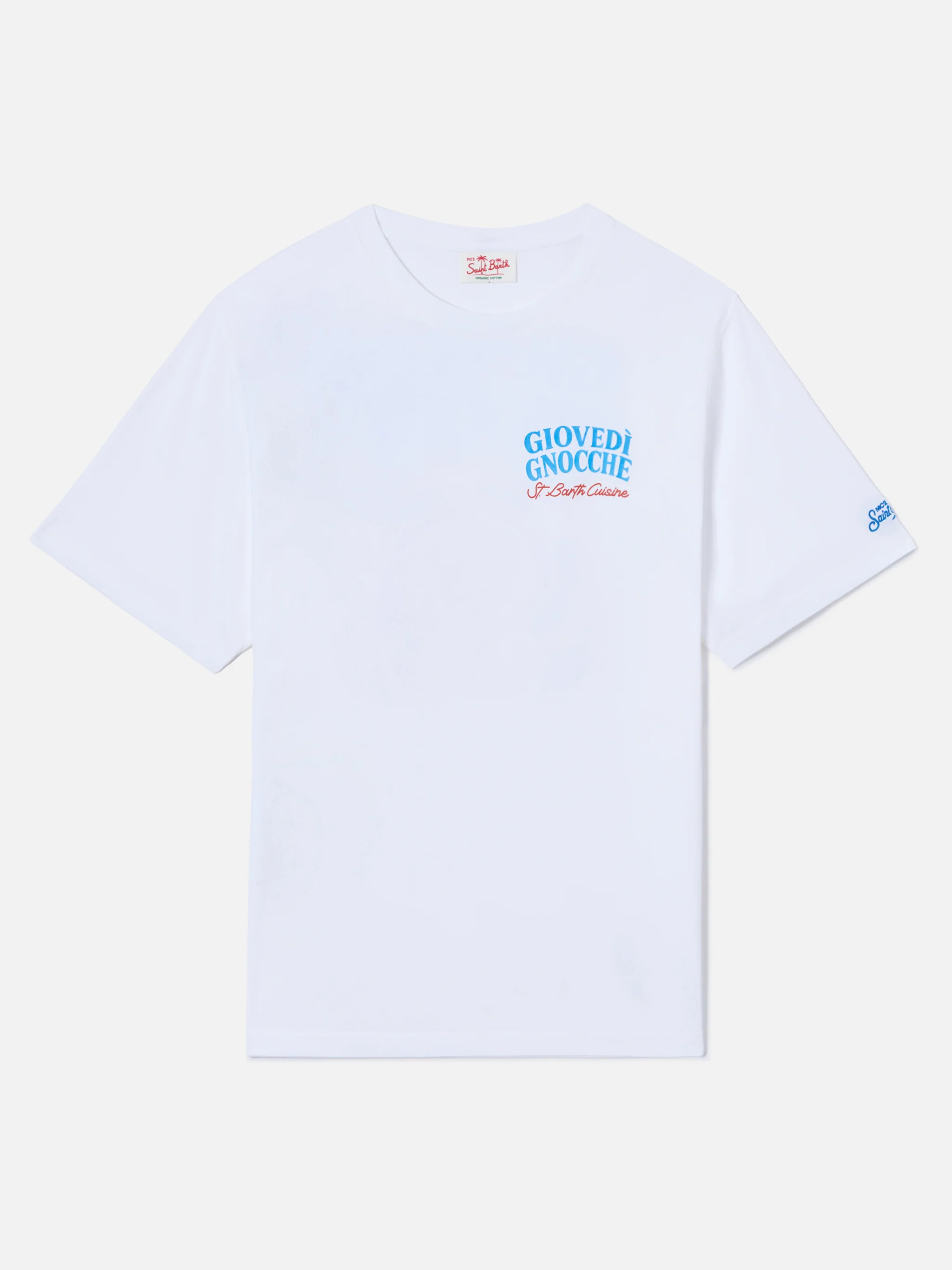 T-shirt Portland bianca con illustrazione Giovedì Gnocche - Image 2
