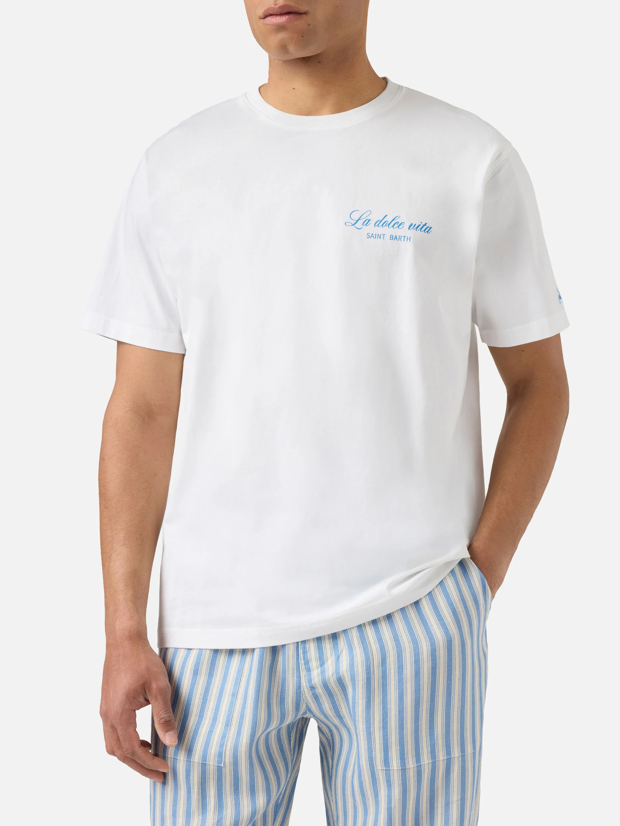 T-shirt Portland blu con illustrazione Vodka Tonic Drink - Image 3