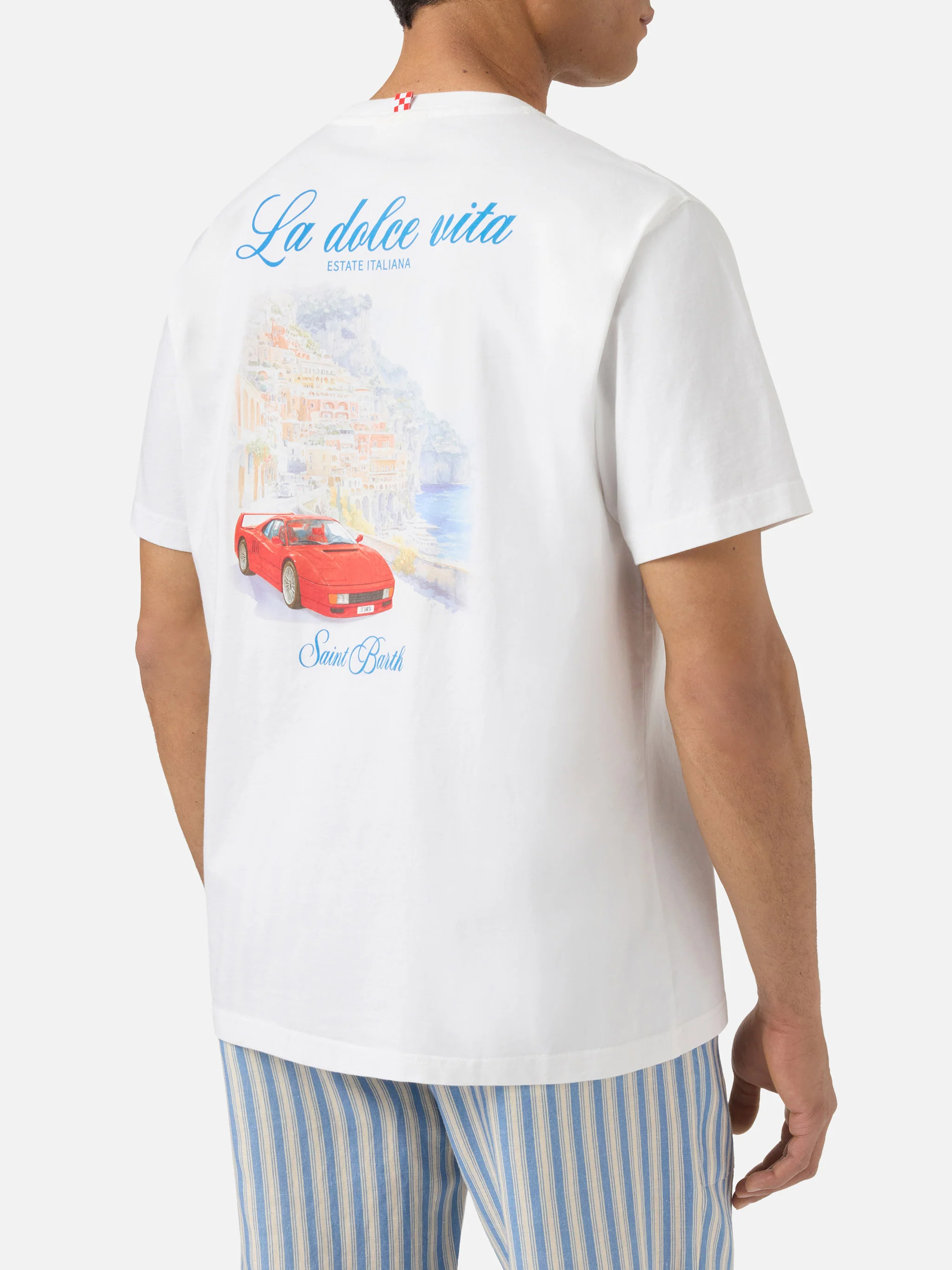 T-shirt Portland blu con illustrazione Vodka Tonic Drink - Image 4