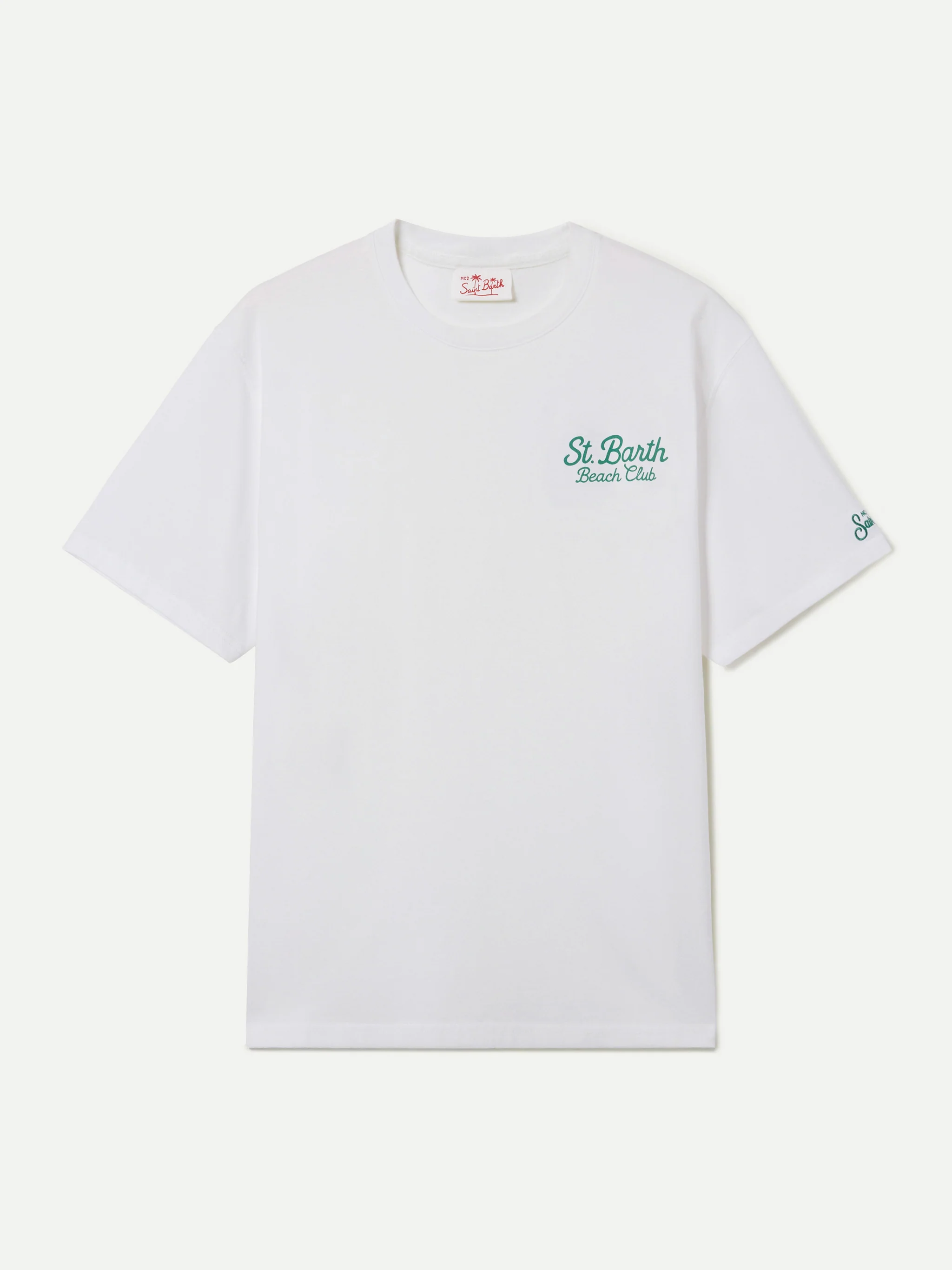 T-shirt Portland bianca con ricamo St. Barth Beach Club - Image 5
