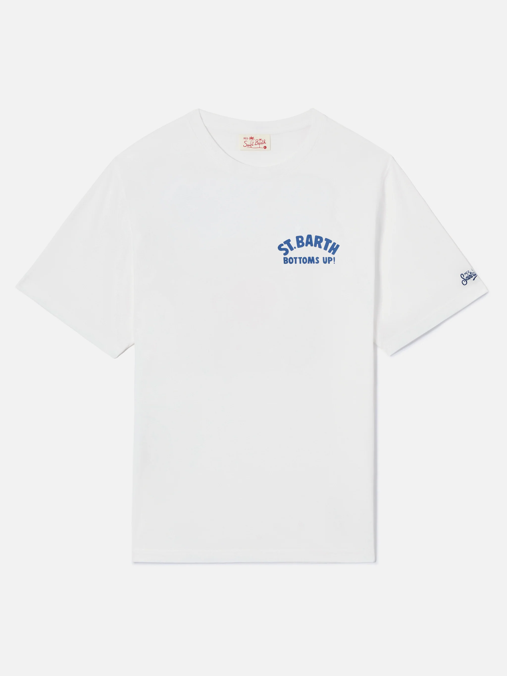 T-shirt Portland bianca con stampa St. Barth Bottoms Up - Image 5