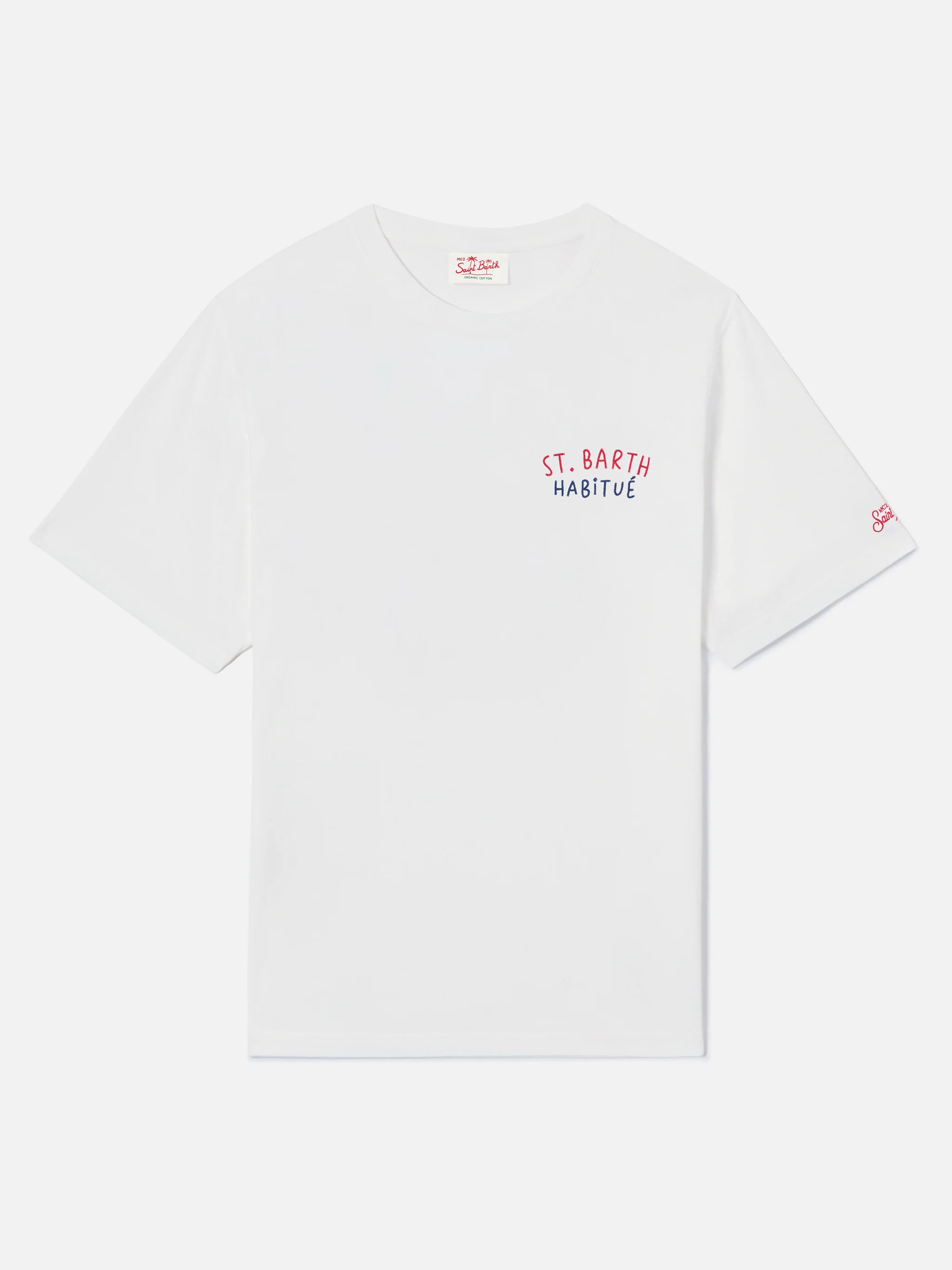 T-shirt Portland bianca con ricamo St. Barth Habitué - Image 5