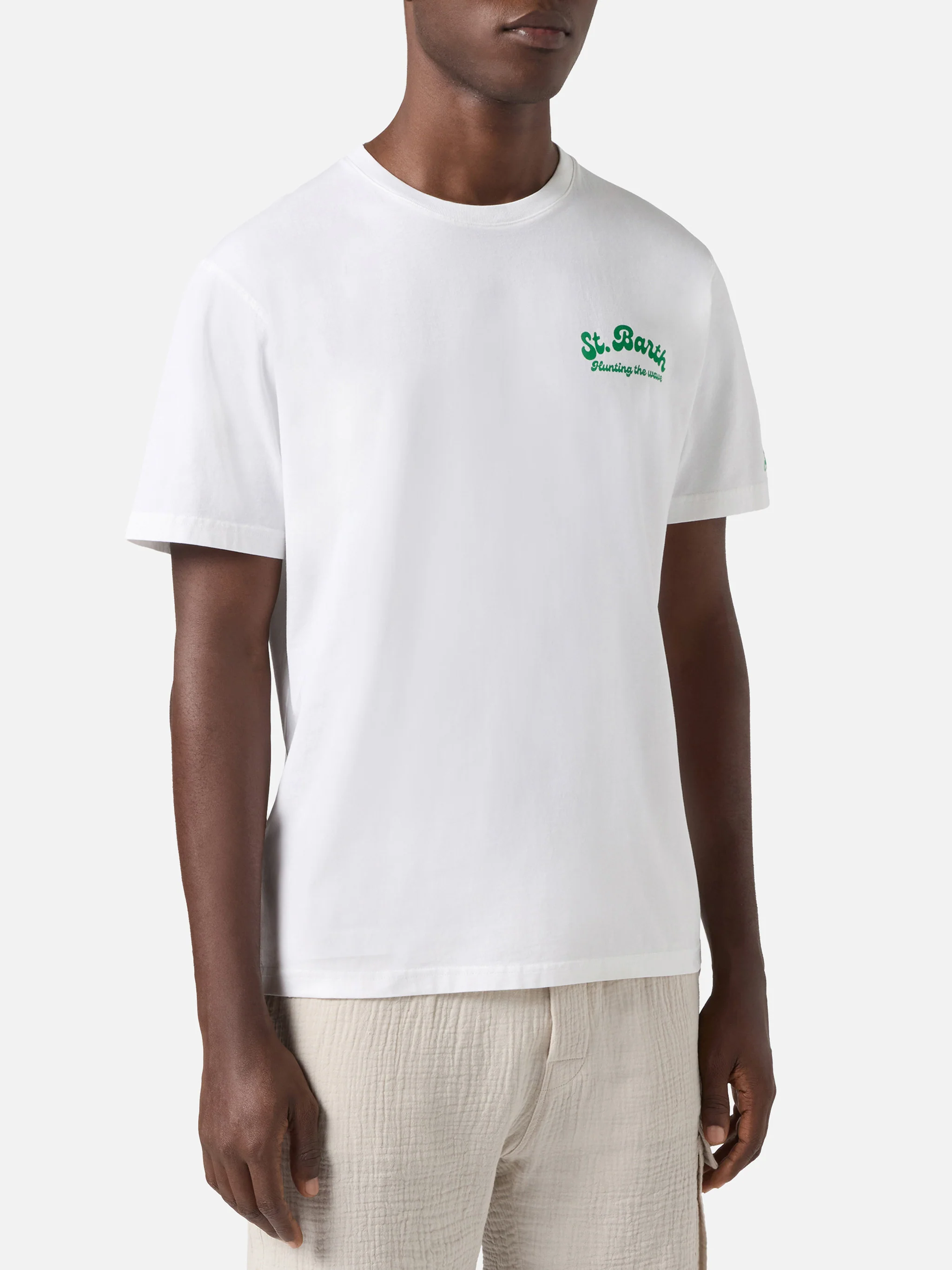 T-shirt Portland bianca con stampa Surf Lessons Free - Image 3