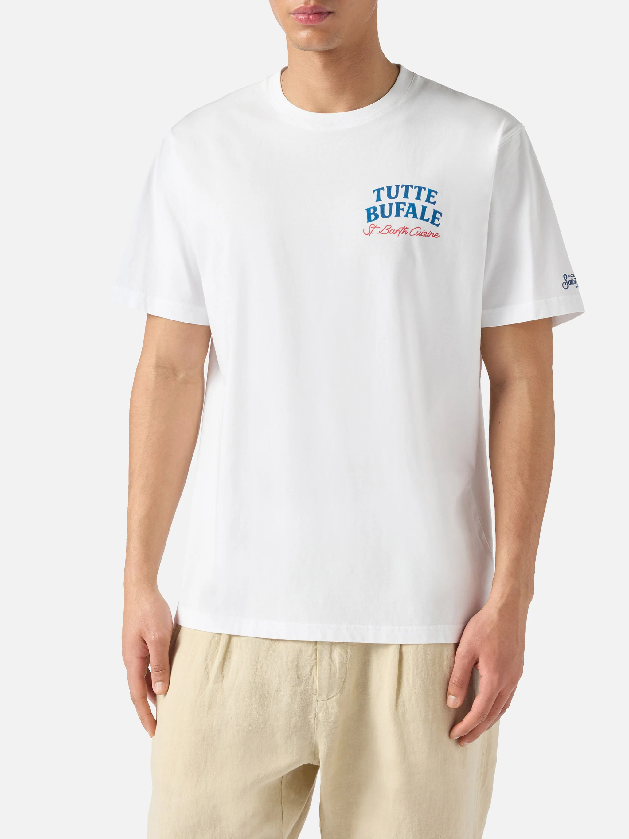 T-shirt Portland bianca con stampa Tutte Bufale - Image 3