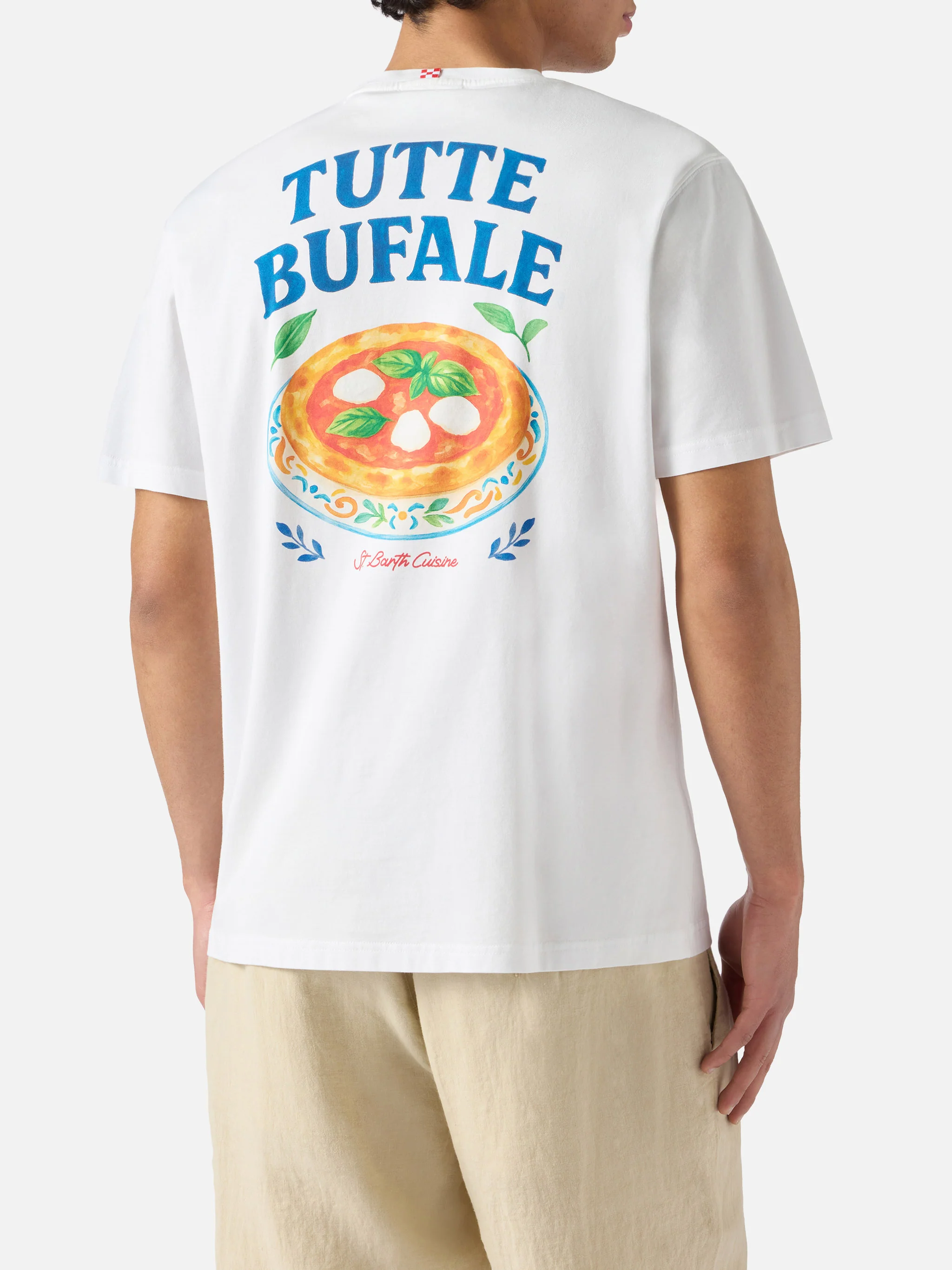 T-shirt Portland bianca con stampa Tutte Bufale - Image 4