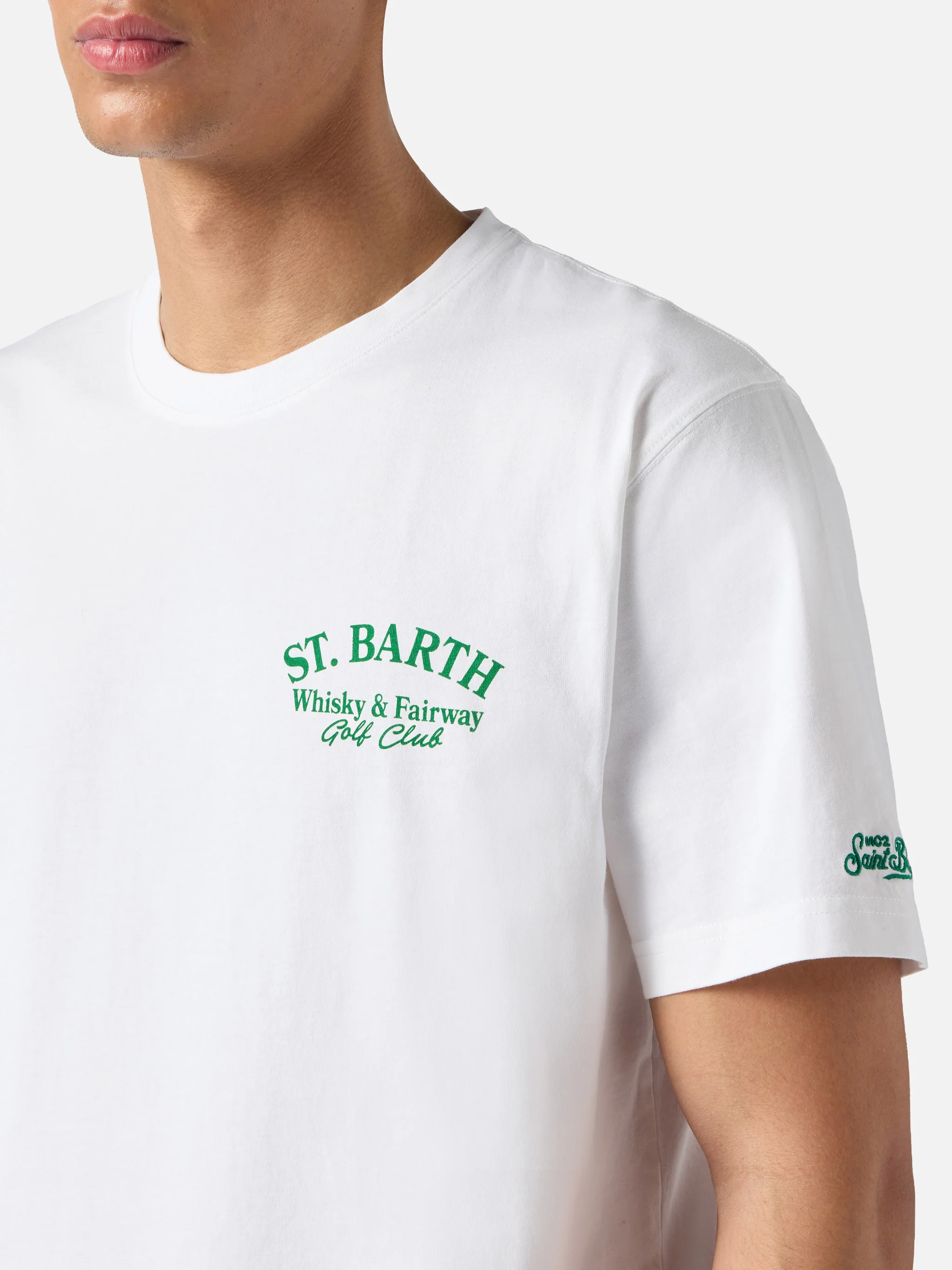 T-shirt Portland bianca con illustrazione Whisky & Fairway Golf Club - Image 2